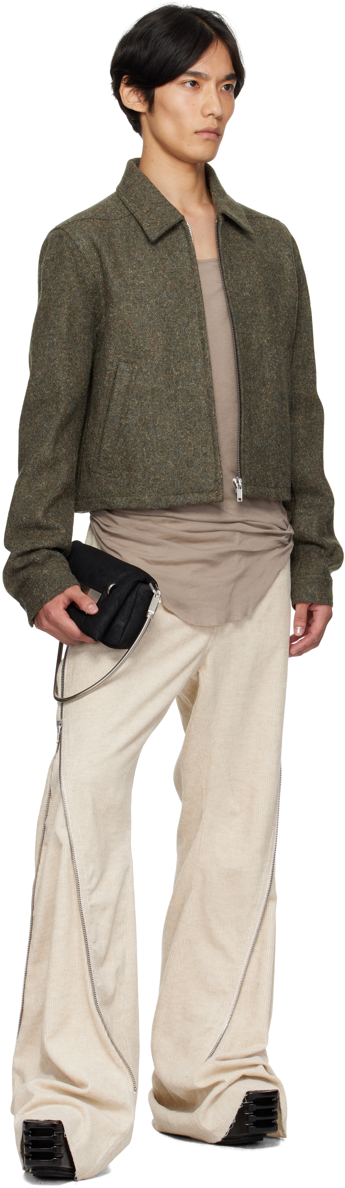 Rick Owens Khaki Concordians Alice Brad Jacket In Green