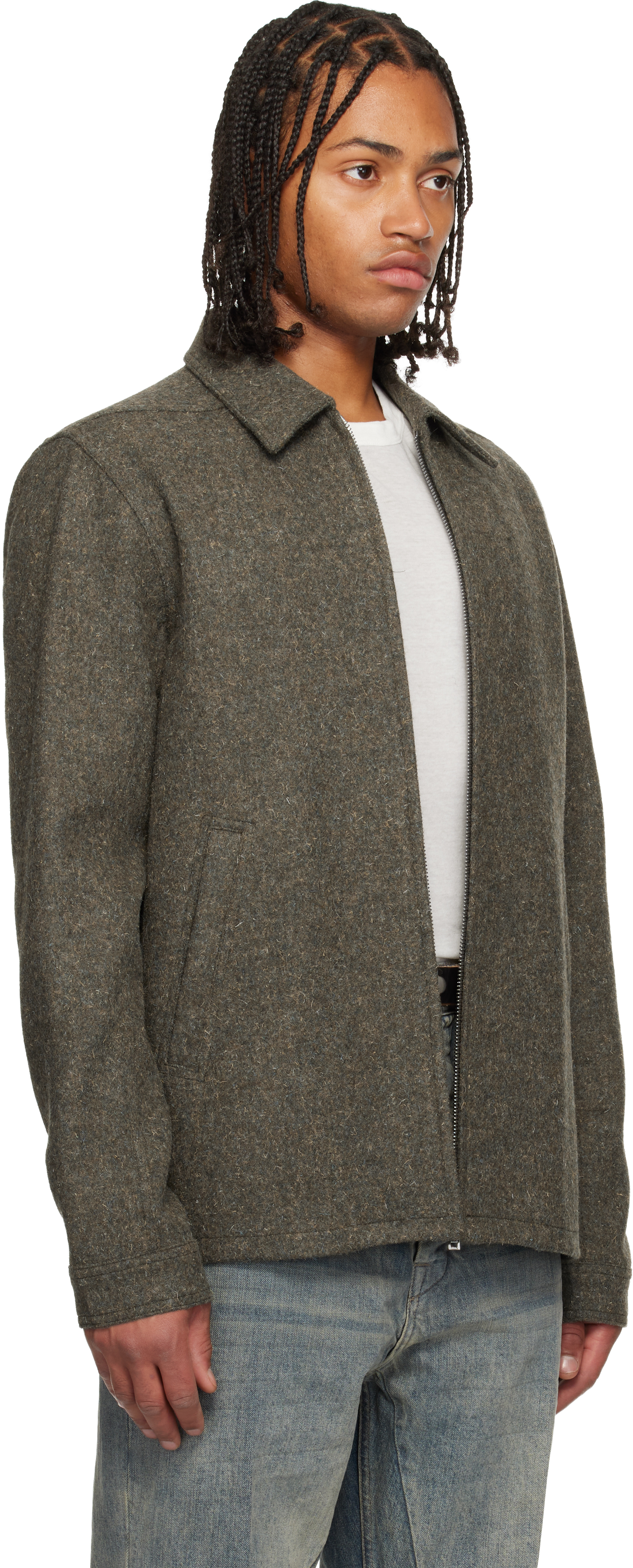 Rick Owens Khaki Concordians Brad Jacket In Gray