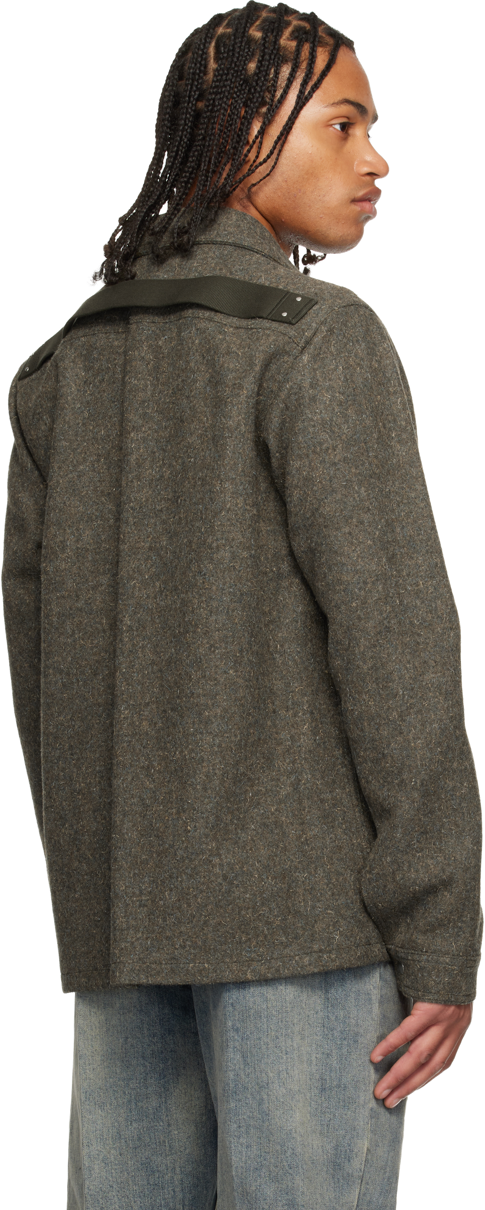 Rick Owens Khaki Concordians Brad Jacket In Gray