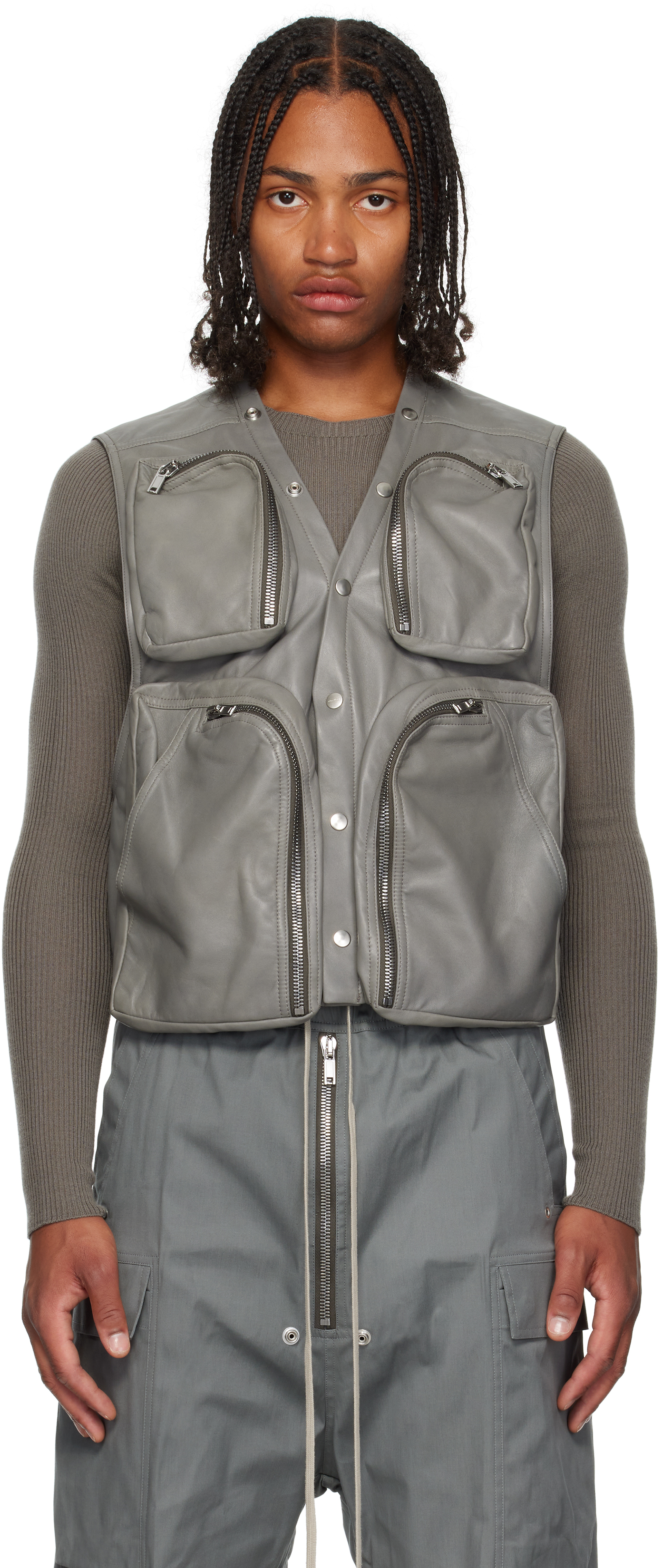 Rick Owens グレー スエードジャケット　ラムレザー　s Rick Owens グレー スエードジャケット ラムレザー s（リック