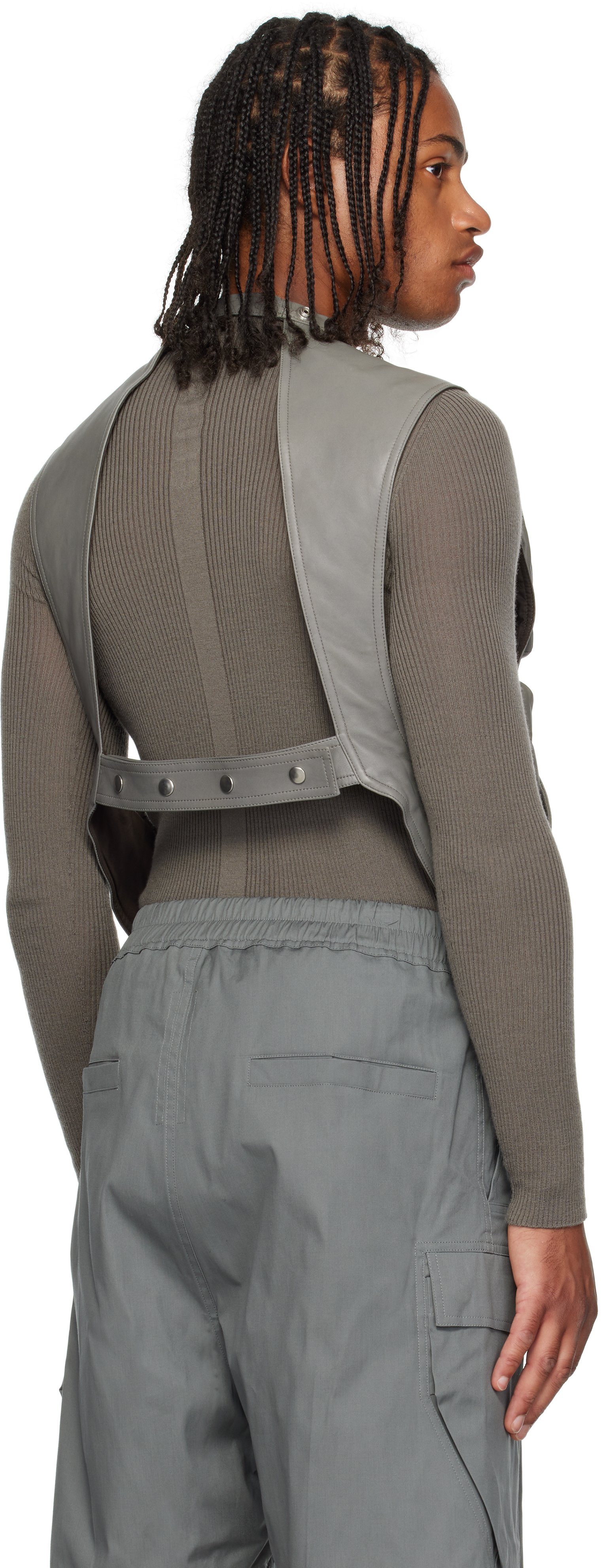 Rick Owens Gray Concordians Cargo Vest
