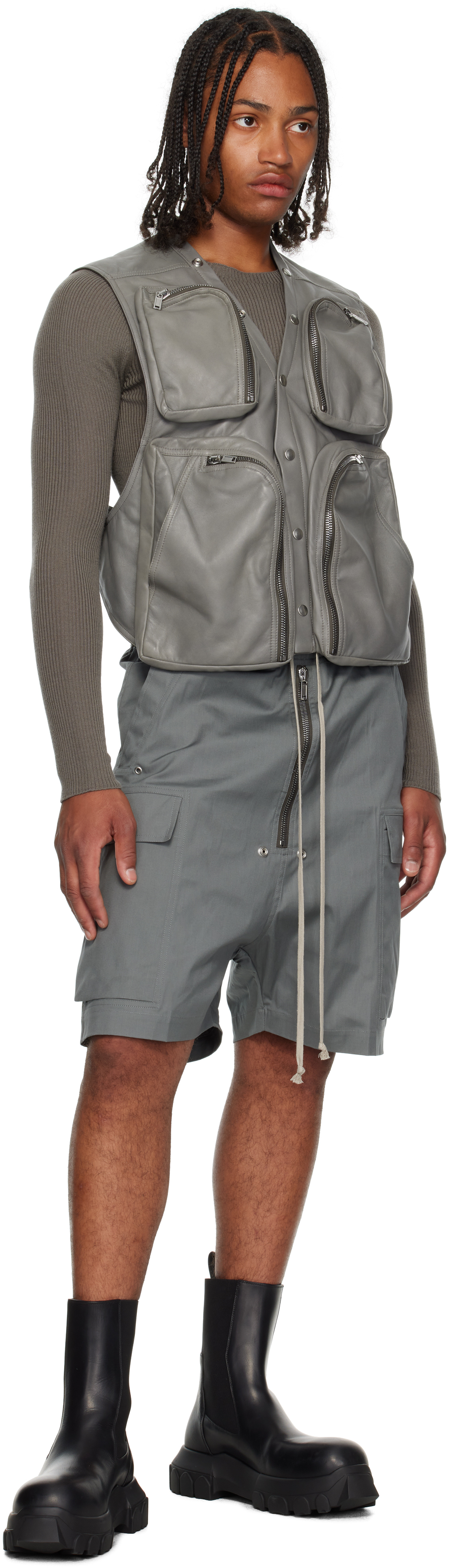 Rick Owens Gray Concordians Cargo Vest