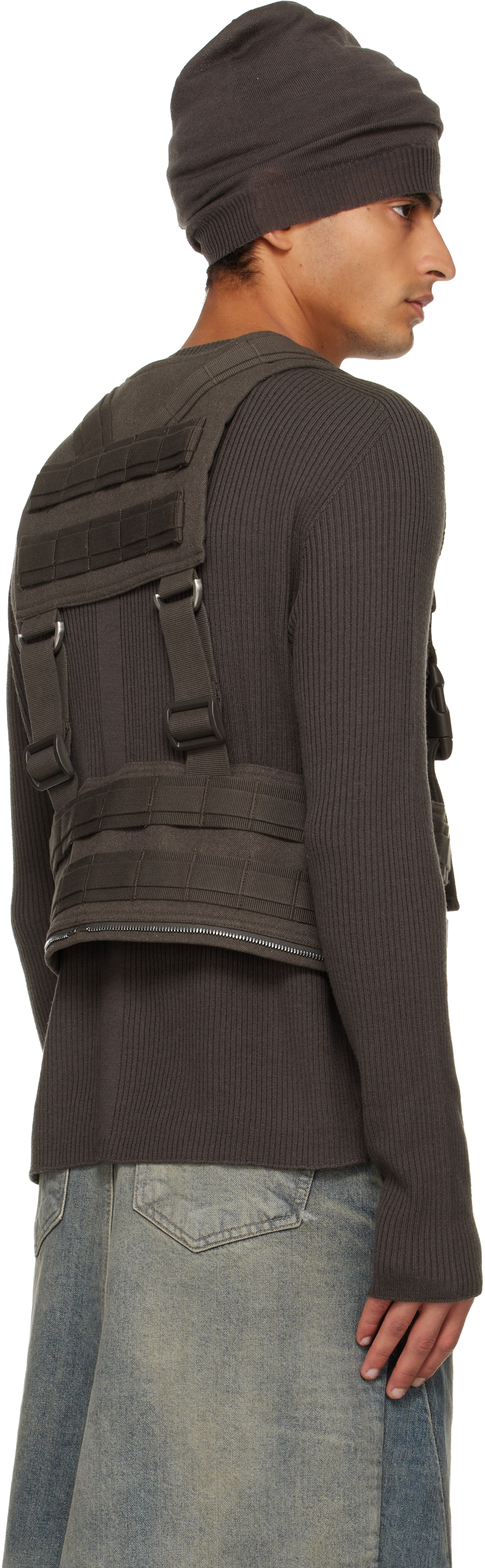 Rick Owens Brown Concordians Harness Vest In Brown