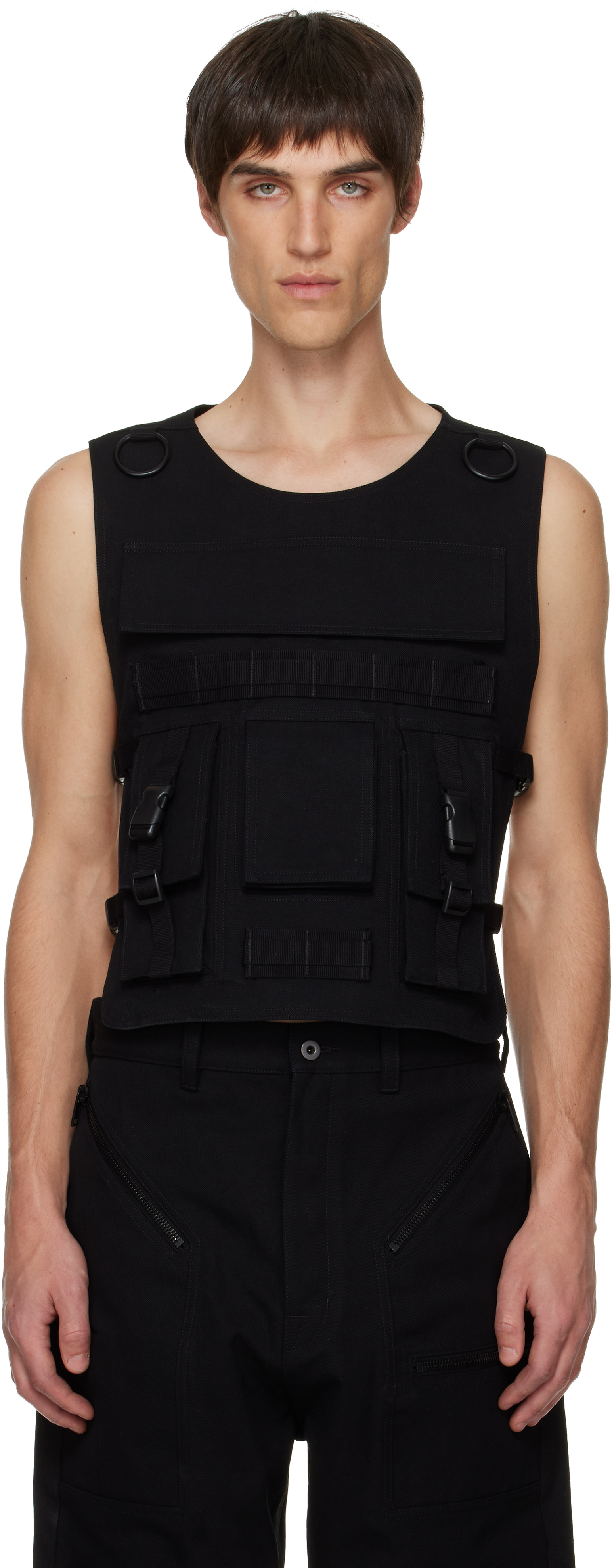 Rick Owens Black Concordians Bonotto Ammo Vest In Black