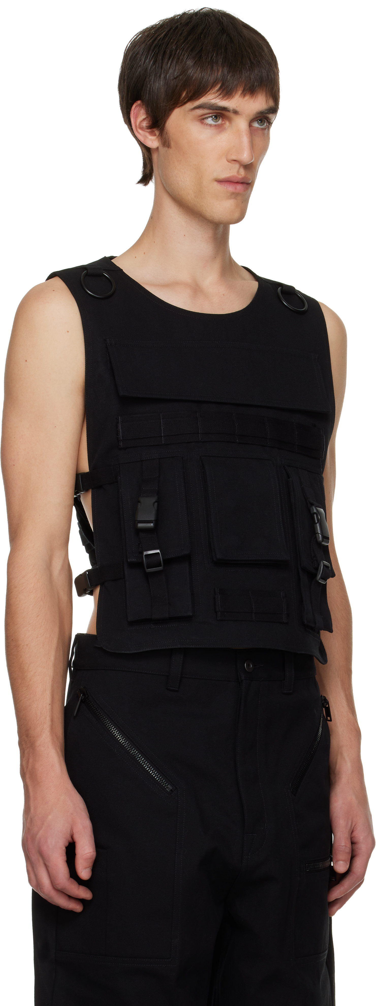 Rick Owens Black Concordians Bonotto Ammo Vest In Black