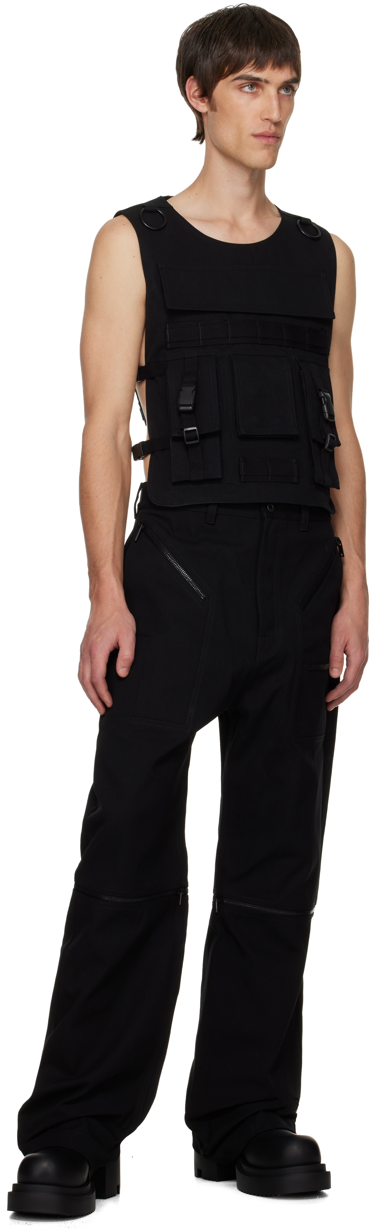 Rick Owens Black Concordians Bonotto Ammo Vest In Black