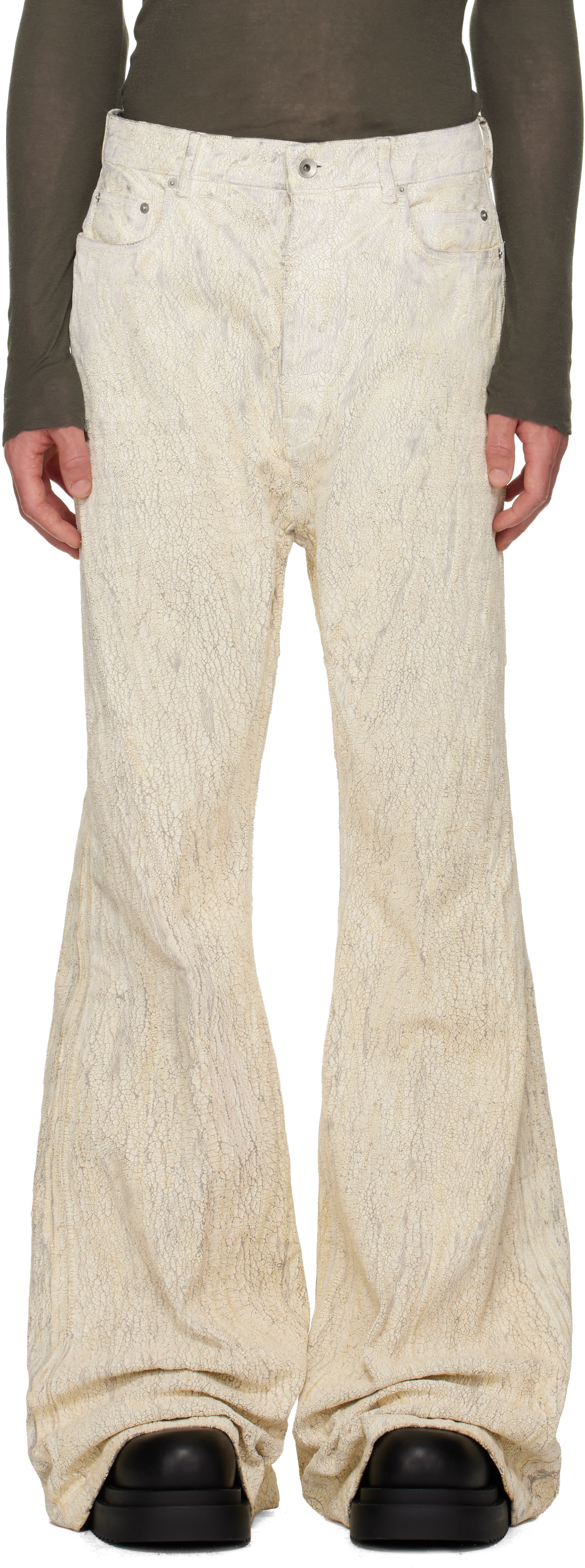 Off-White Concordians Runway Bolan Jeans by Rick Owens on Sale