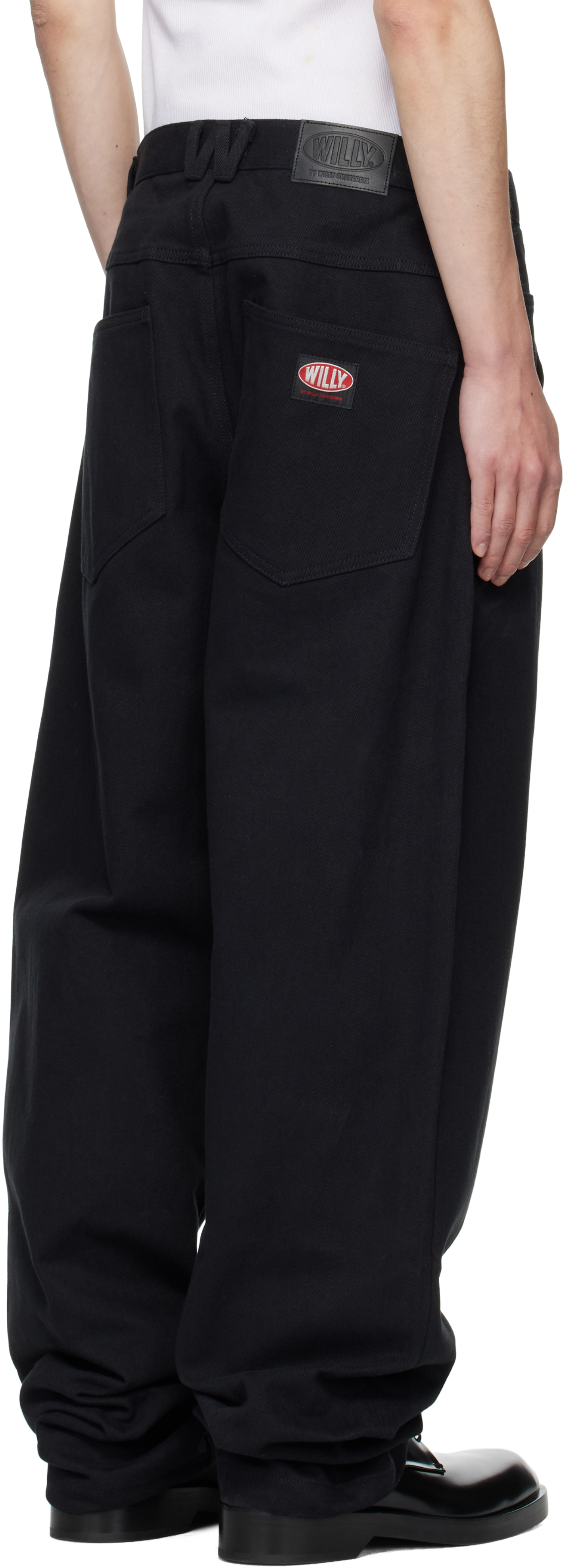 Willy Chavarria Black Tapered Bad Boy Jeans In Black