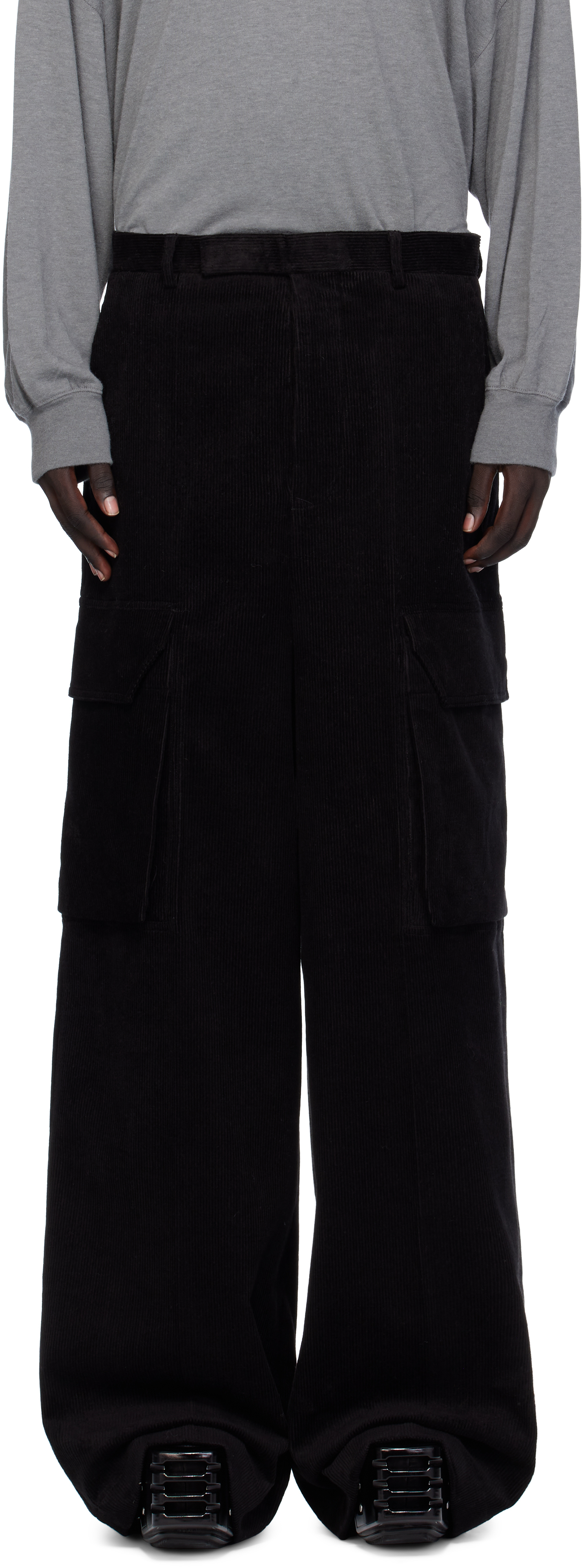 Black Concordians Firbanks Cargo Pants by Rick Owens on Sale