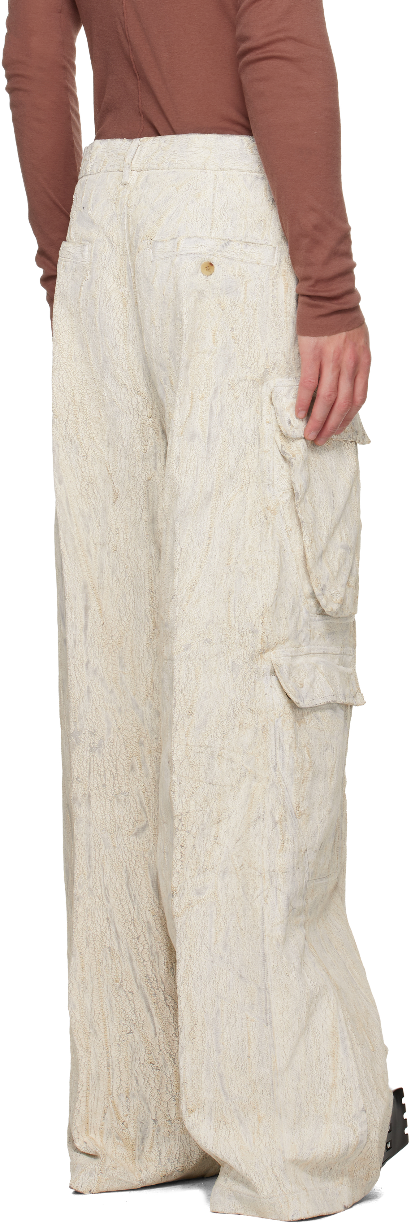 Rick Owens Off-white Concordians Tailored Cargobelas Denim Cargo Pants In Gray