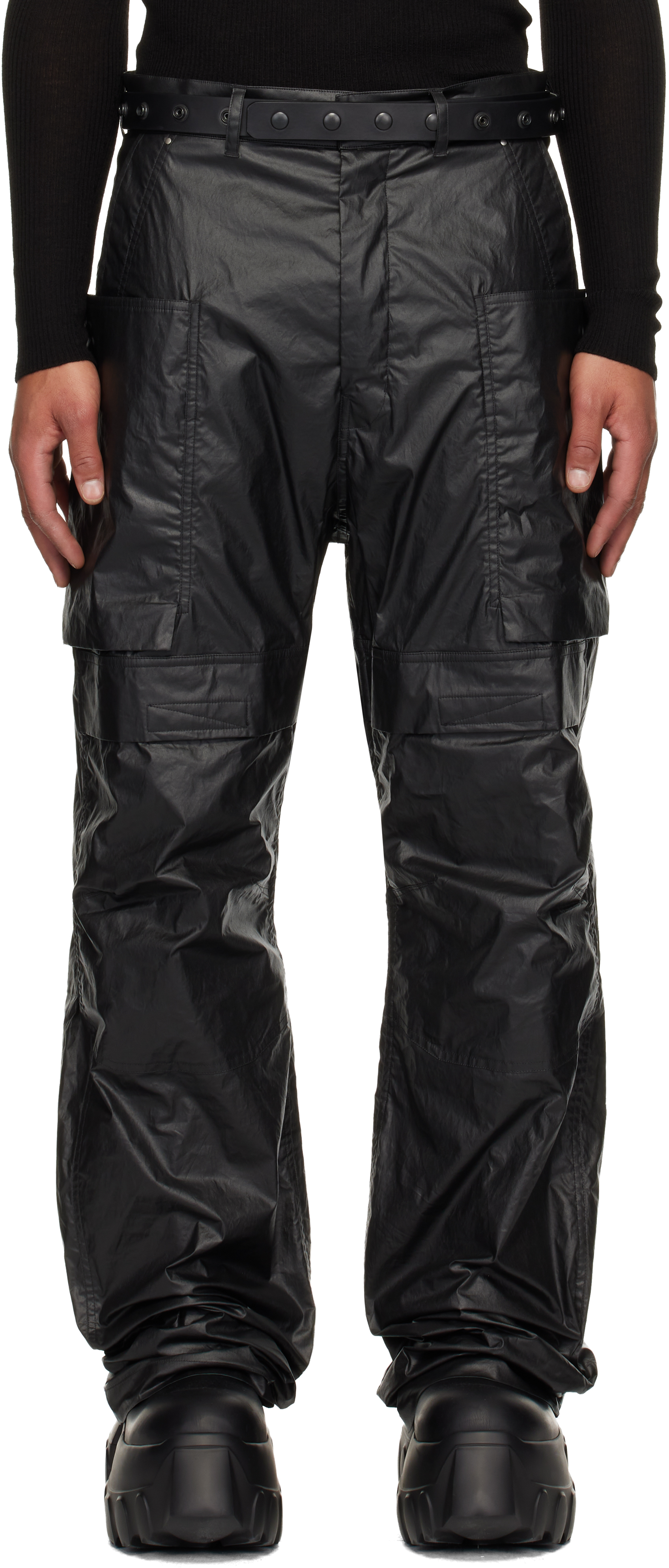 Black Concordians Stefan Cargo Pants by Rick Owens on Sale