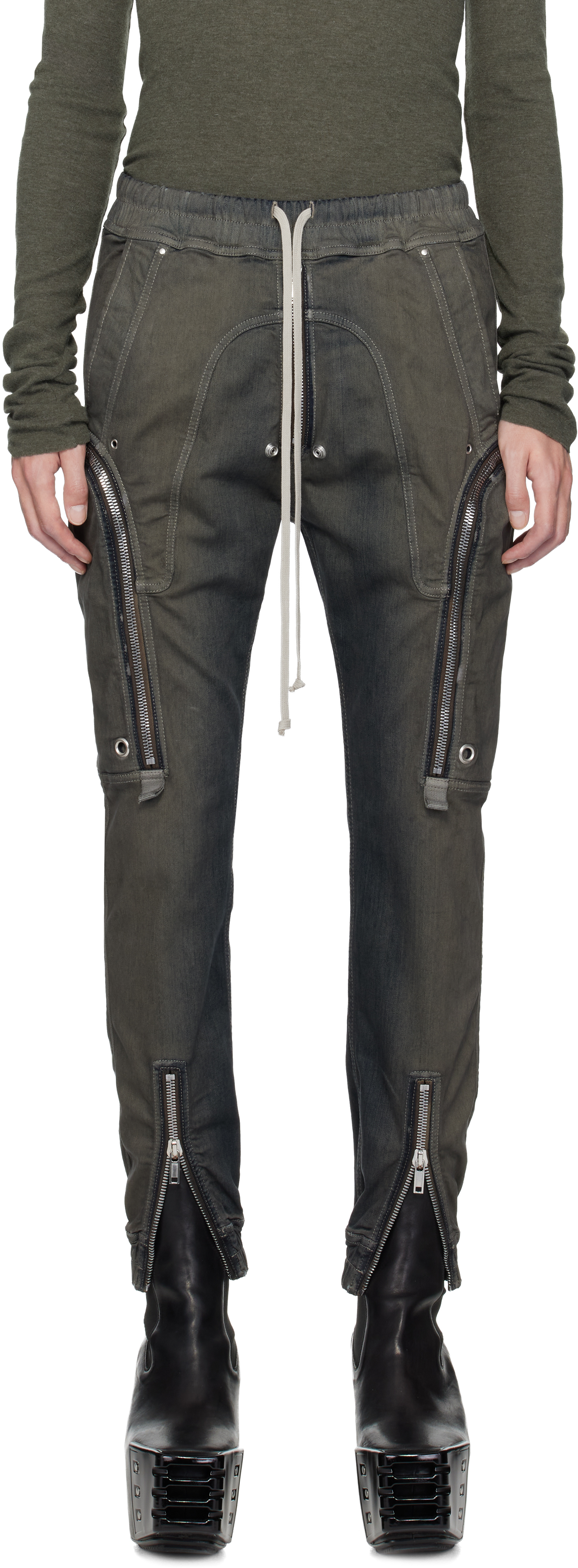 Rick Owens: Gray Concordians Bauhaus Cargo Pants | SSENSE