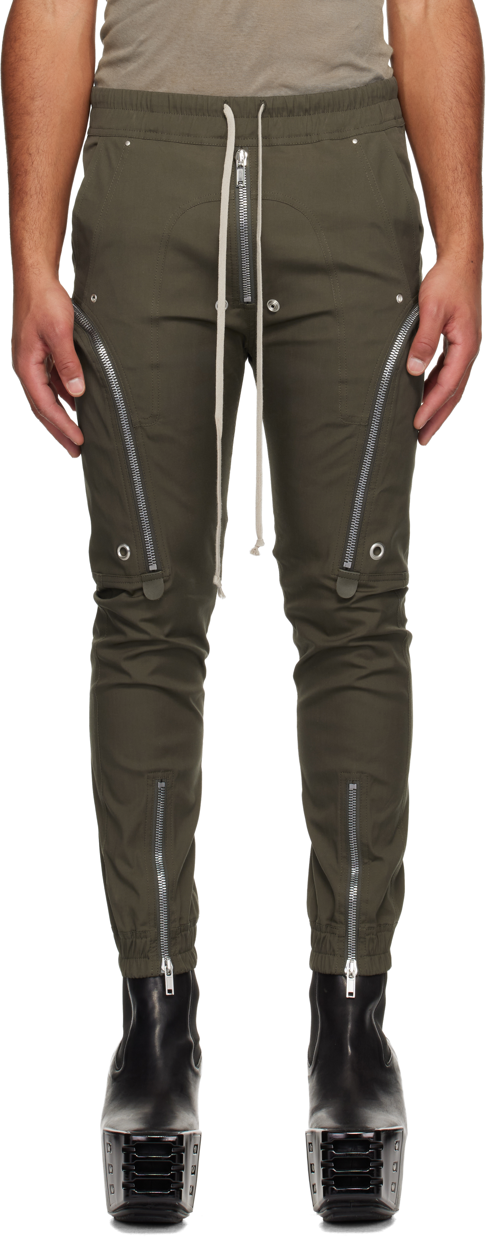 蚊取線香rick owens BAUHAUS cargo （おまけ付き） Khaki Concordians Bauhaus Cargo Pants by Rick Owens on Sale