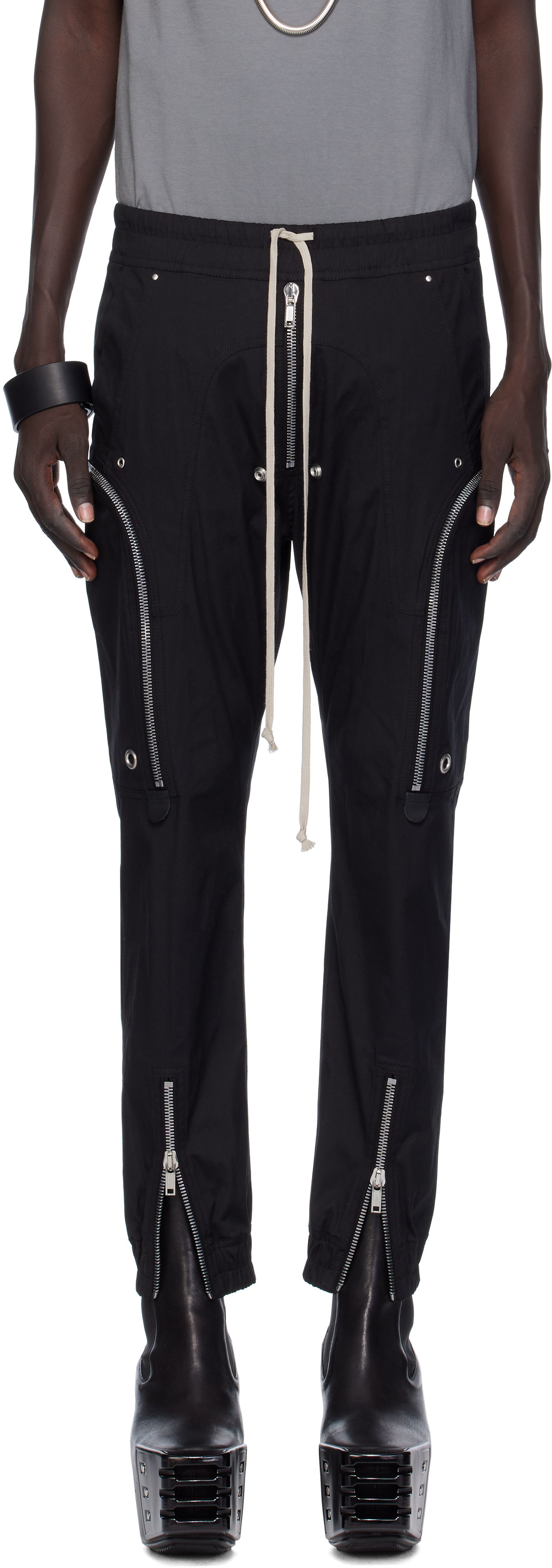 Black Concordians Bauhaus Cargo Pants by Rick Owens on Sale