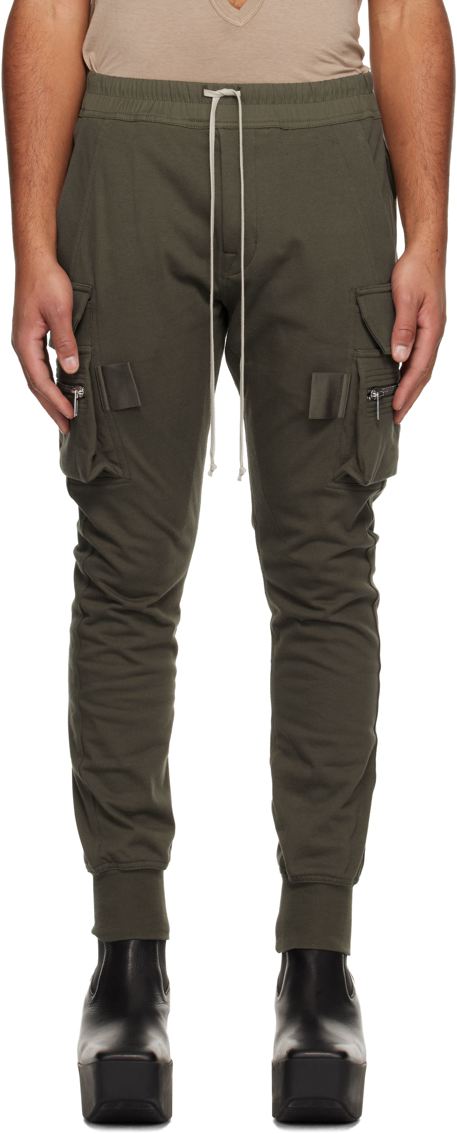 Rick Owens: Khaki Concordians Mastodon Cargo Pants | SSENSE