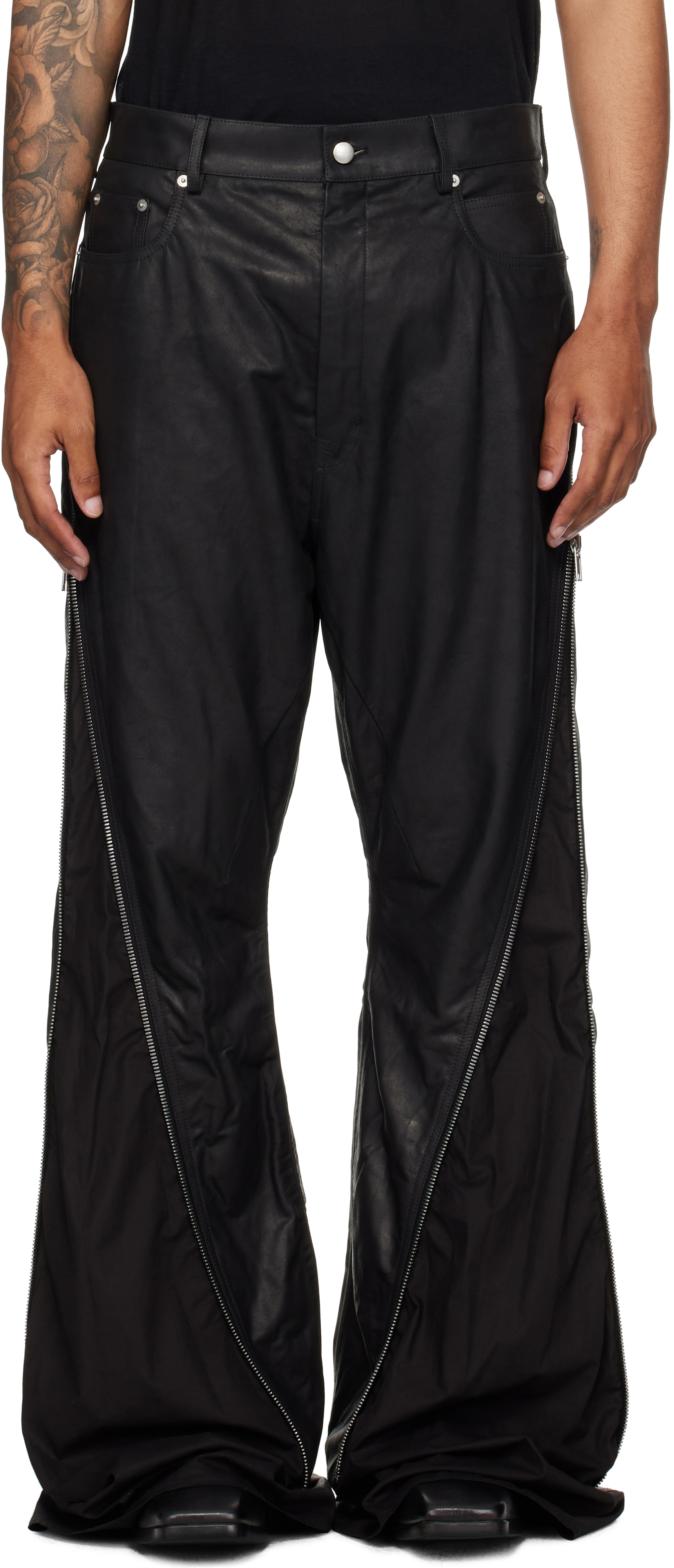 Black Concordians Bolan Banana Leather Pants