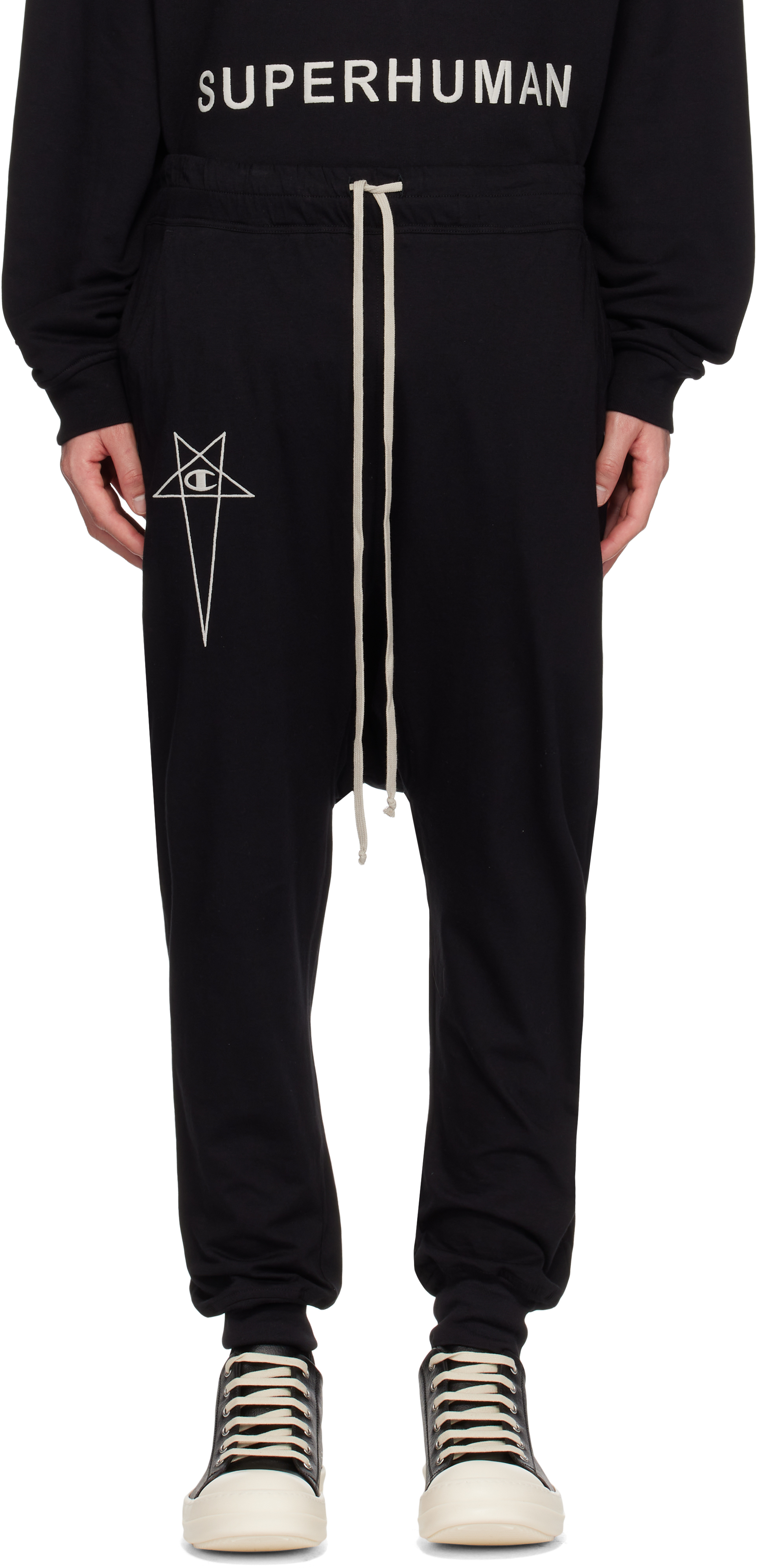 Black Champion Edition Prisoner Drawstring Sweatpants