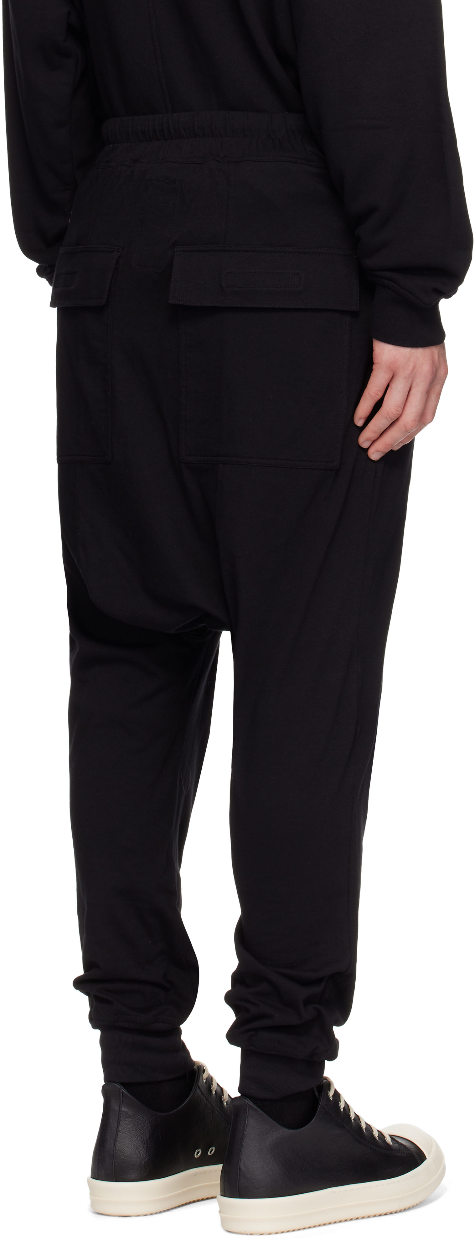 Rick Owens Black Champion Edition Prisoner Drawstring Sweatpants In Black