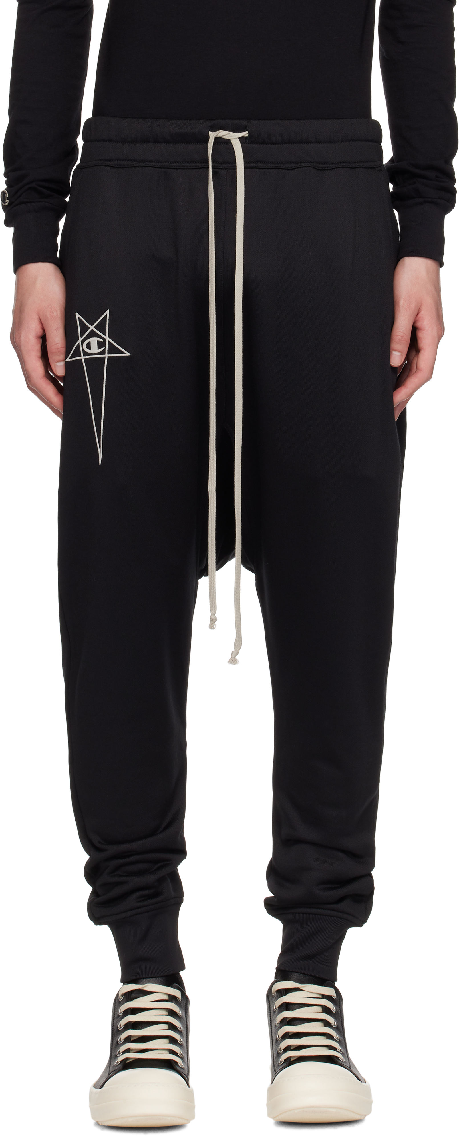 Black Champion Edition Prisoner Drawstring Sweatpants