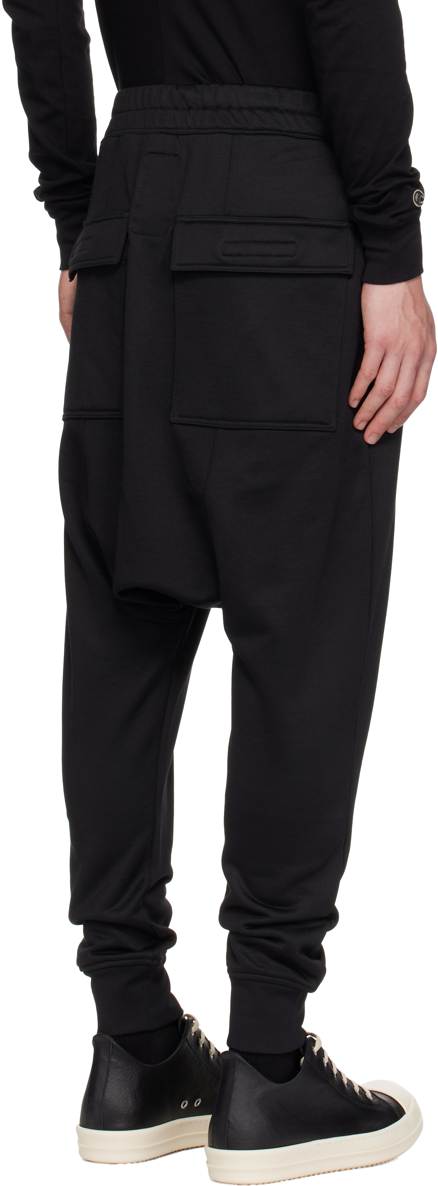 Rick Owens Black Champion Edition Prisoner Drawstring Sweatpants