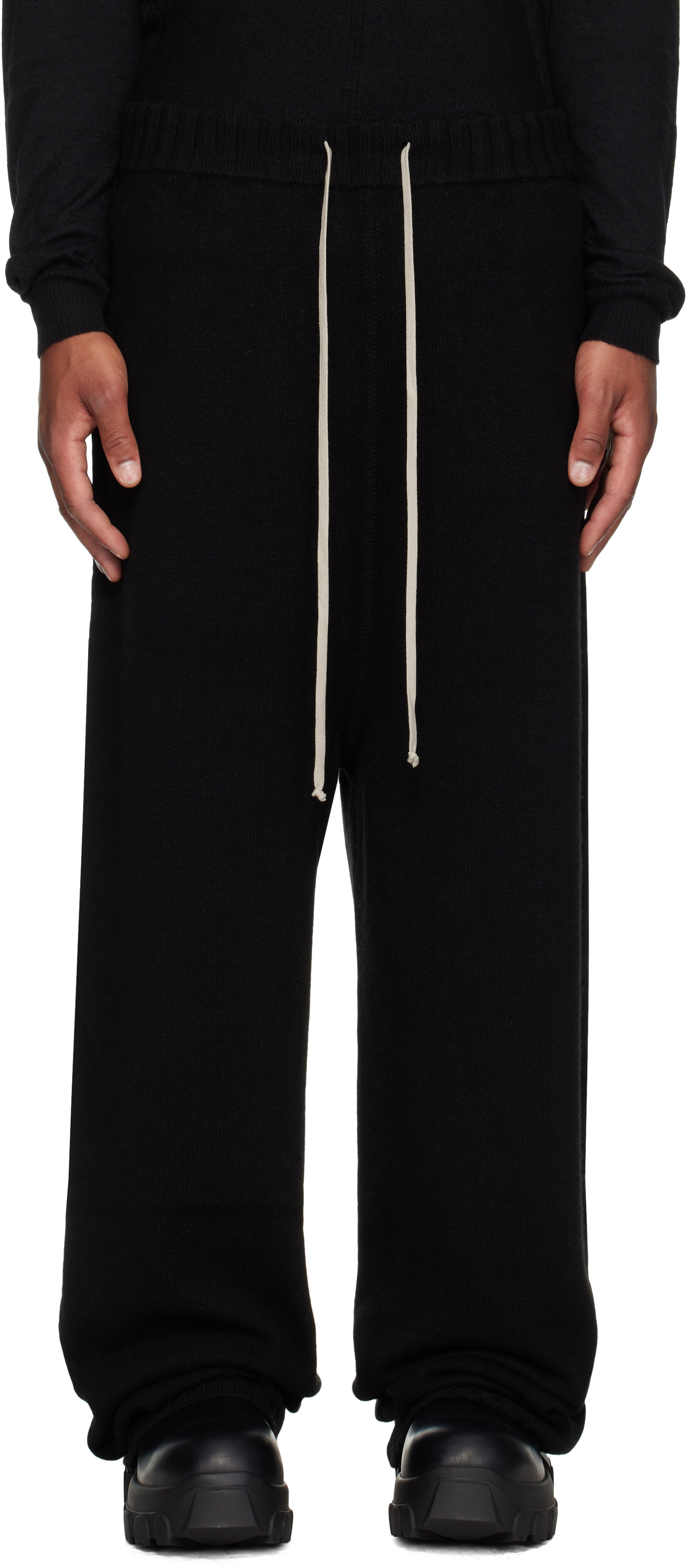 Rick Owens Black Concordians Track Sweatpants In Black