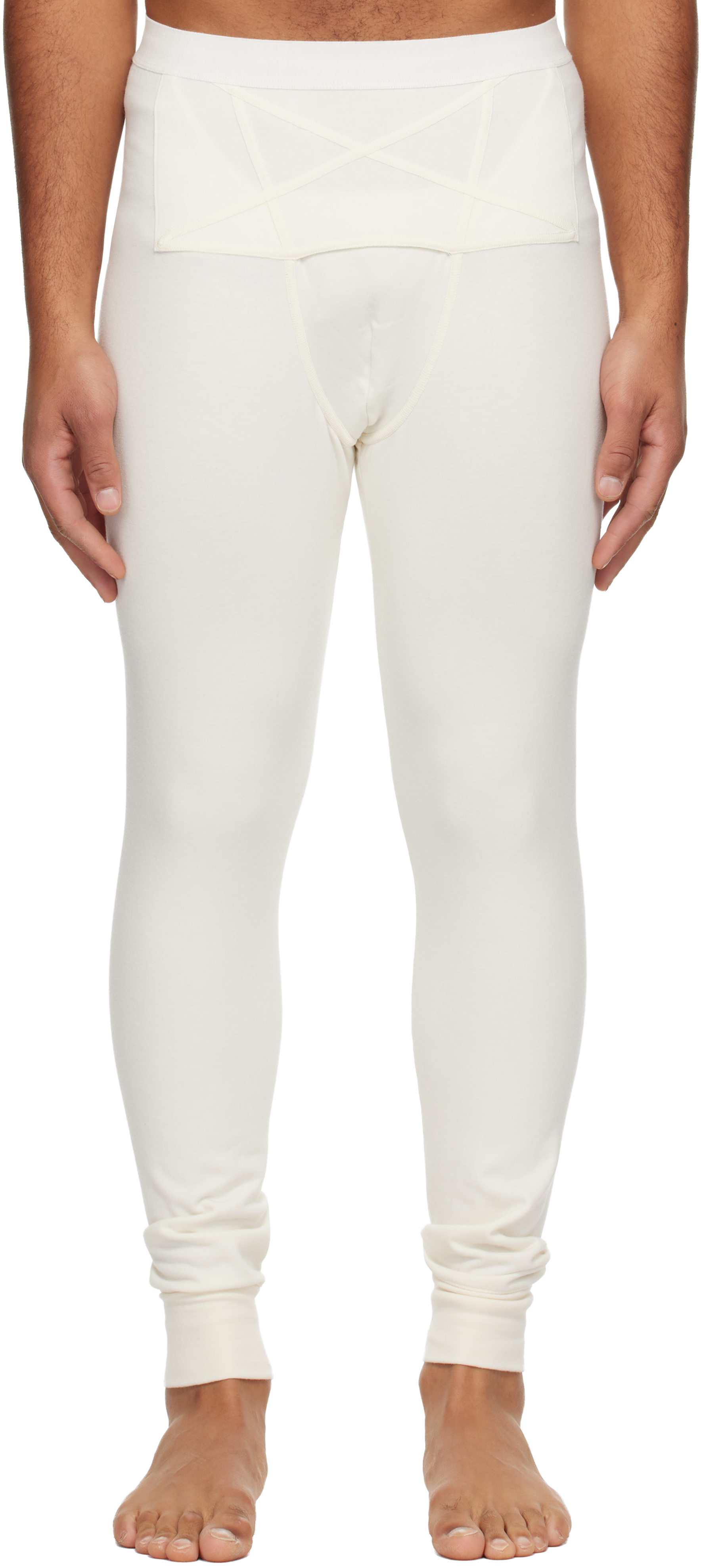 Rick Owens Off-white Concordians Thermal Leggings In White