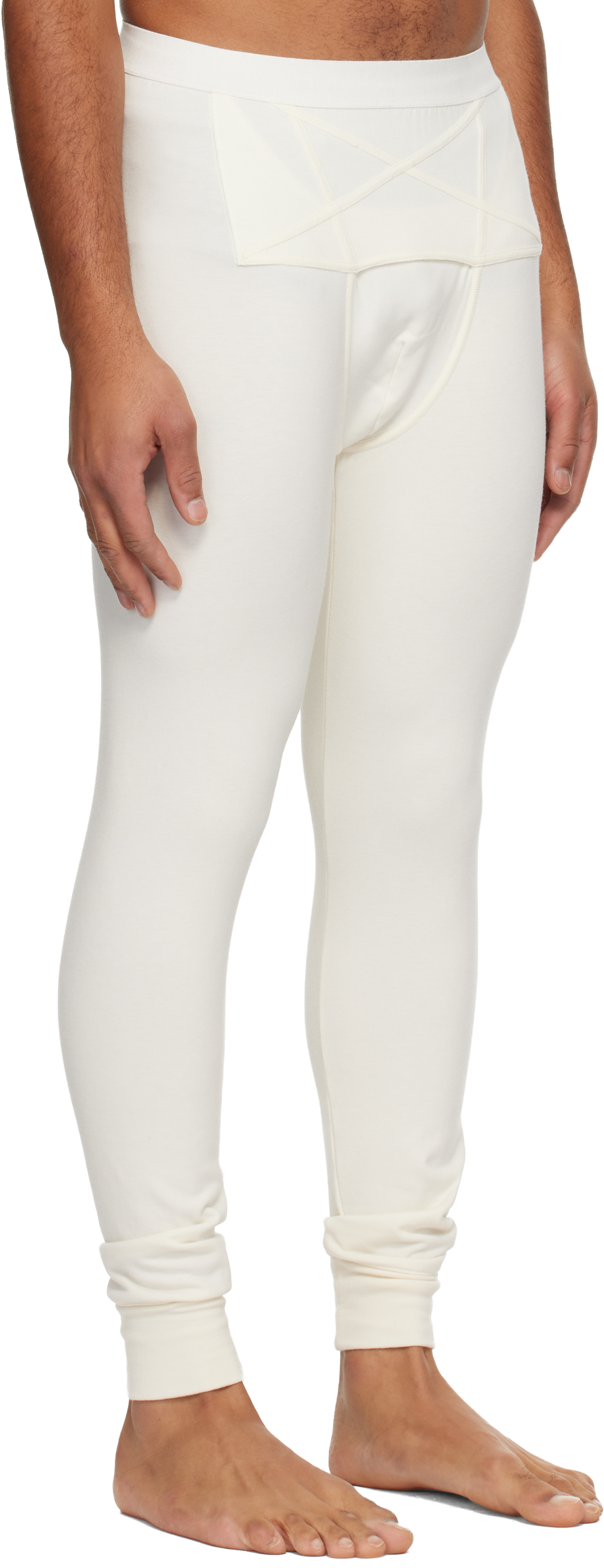 Rick Owens Off-white Concordians Thermal Leggings In White