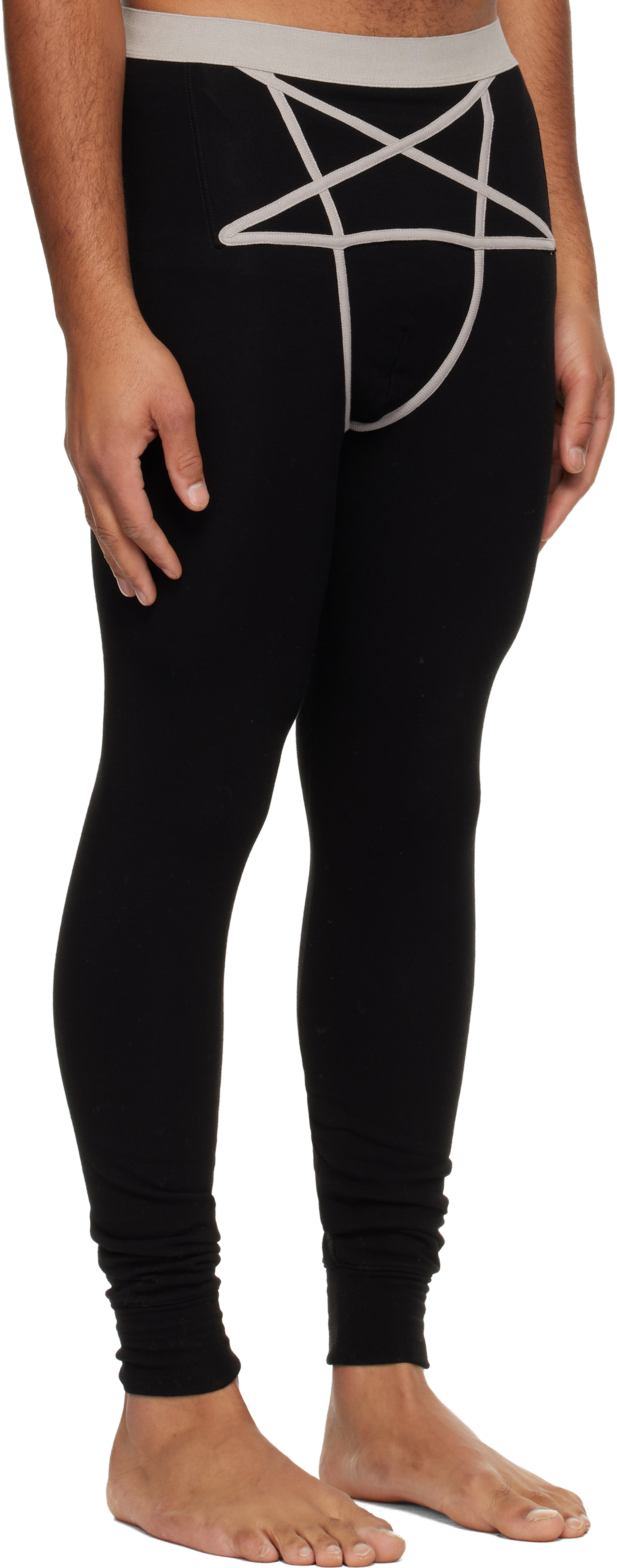 Rick Owens Black Concordians Thermal Leggings In Black