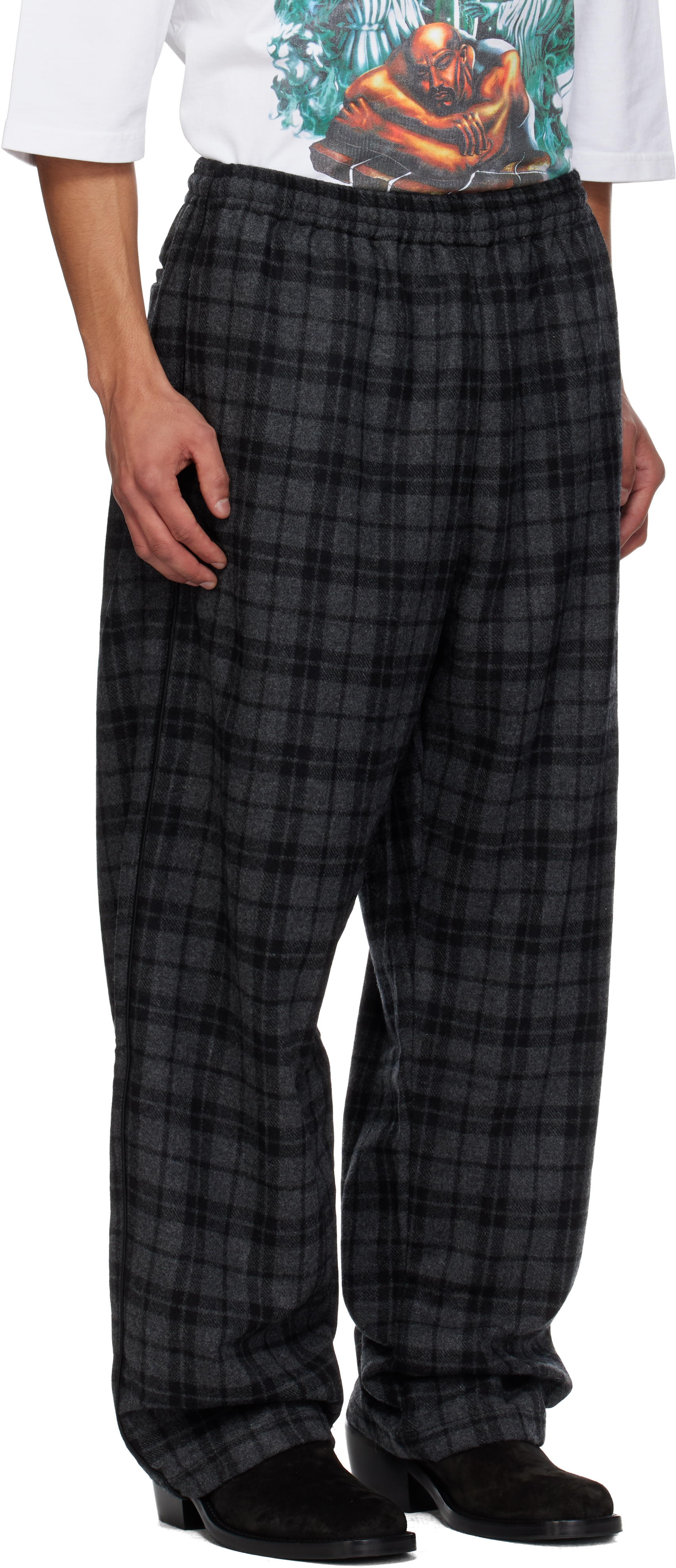 Willy Chavarria Gray Ruff Rider Trousers In Gray