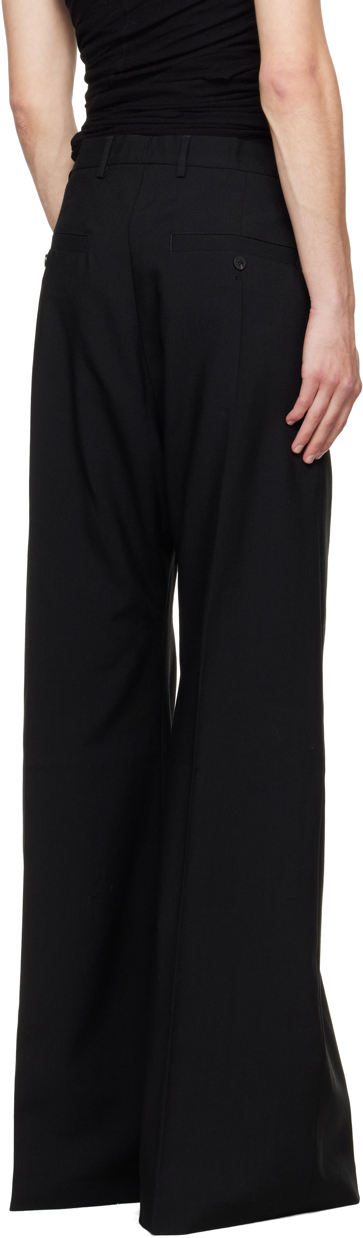 Rick Owens Black Concordians Tailored Wide Bela Trousers In Black