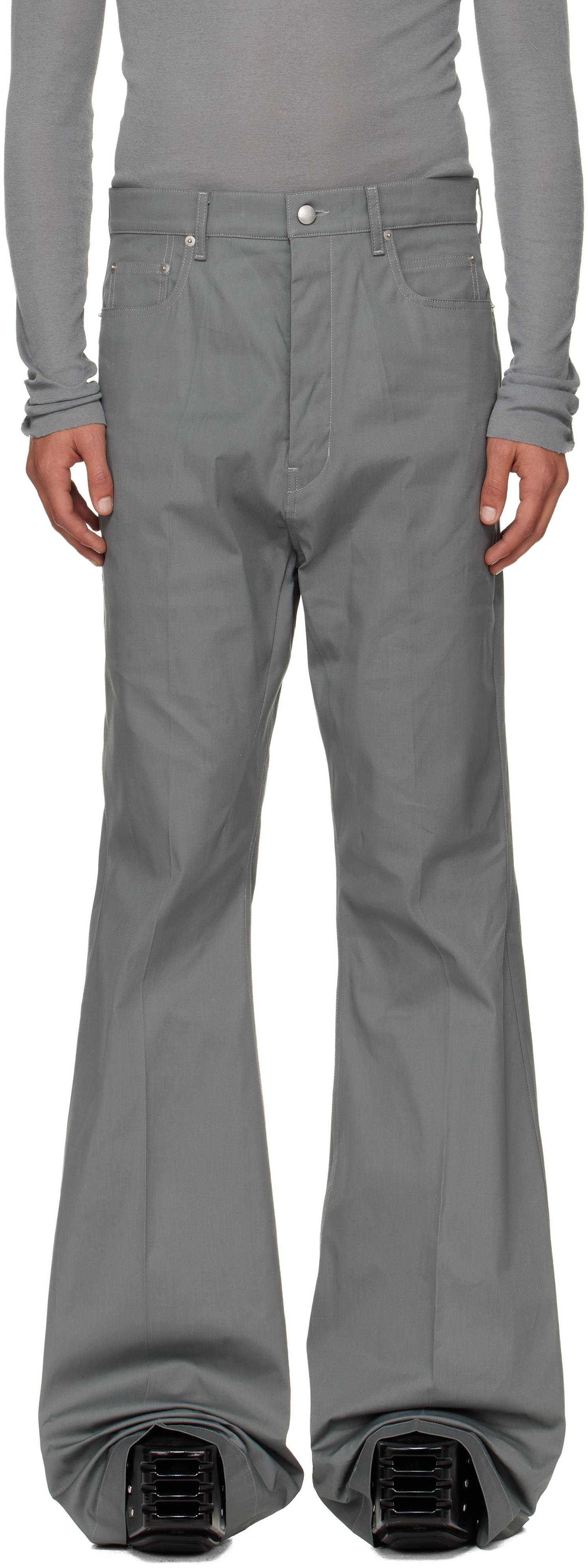 Rick Owens Gray Concordians Bolan Bootcut Trousers In Gray