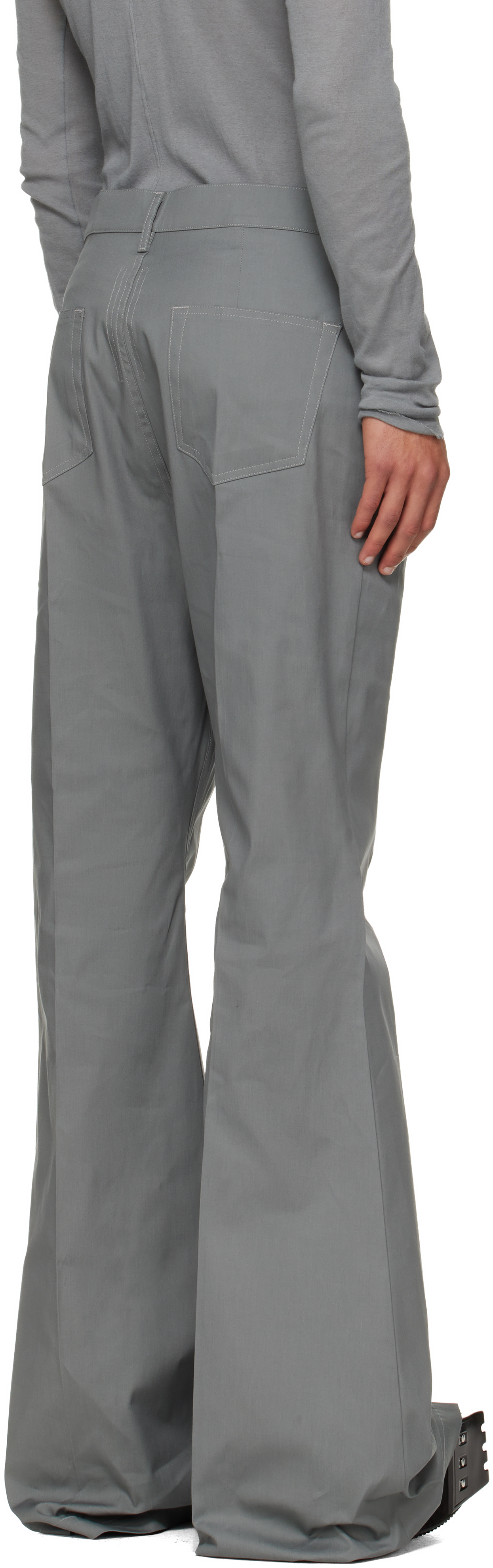 Rick Owens Gray Concordians Bolan Bootcut Trousers In Gray