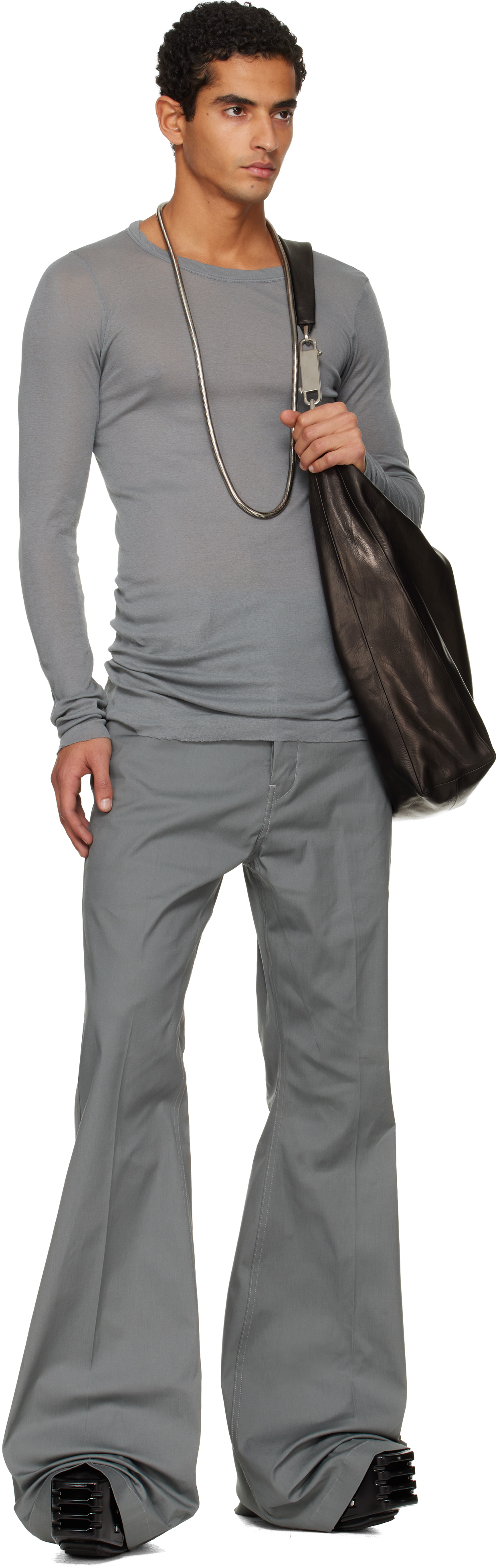 Rick Owens Gray Concordians Bolan Bootcut Trousers In Gray