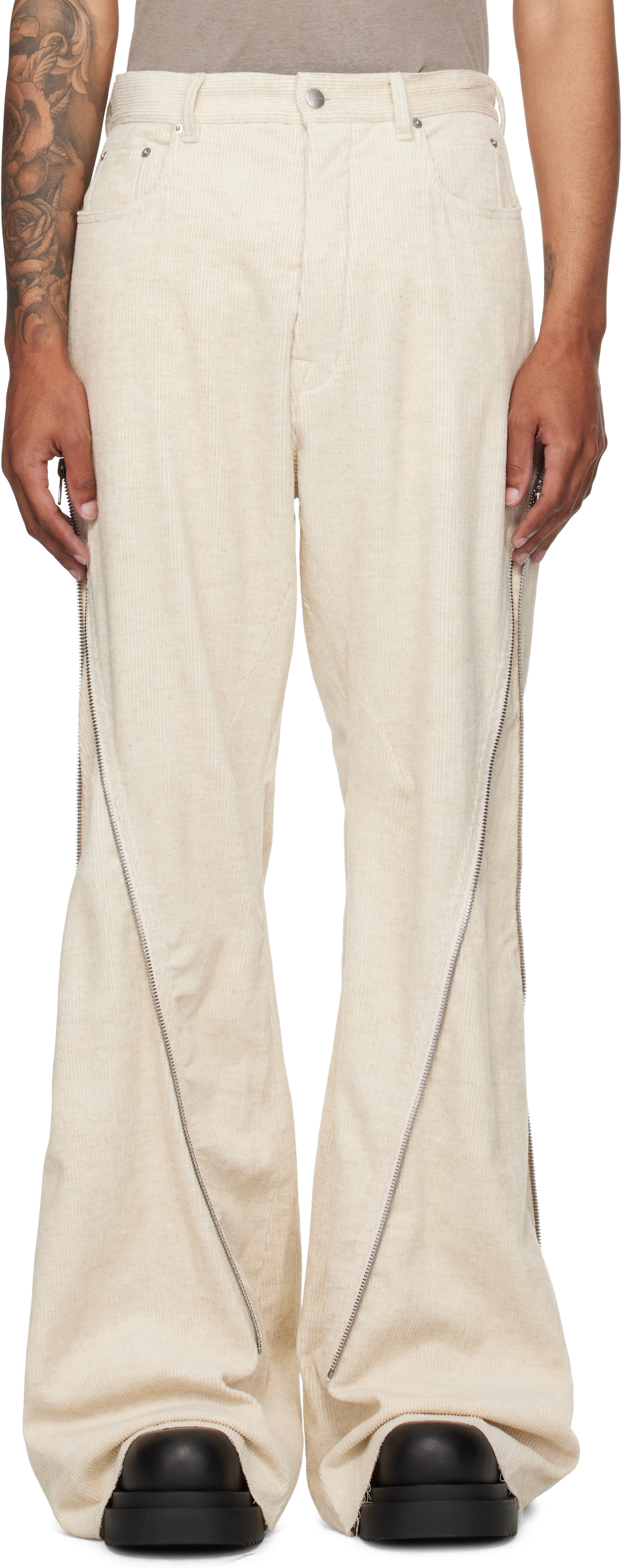 Rick Owens: Off-White Concordians Bolan Banana Trousers | SSENSE