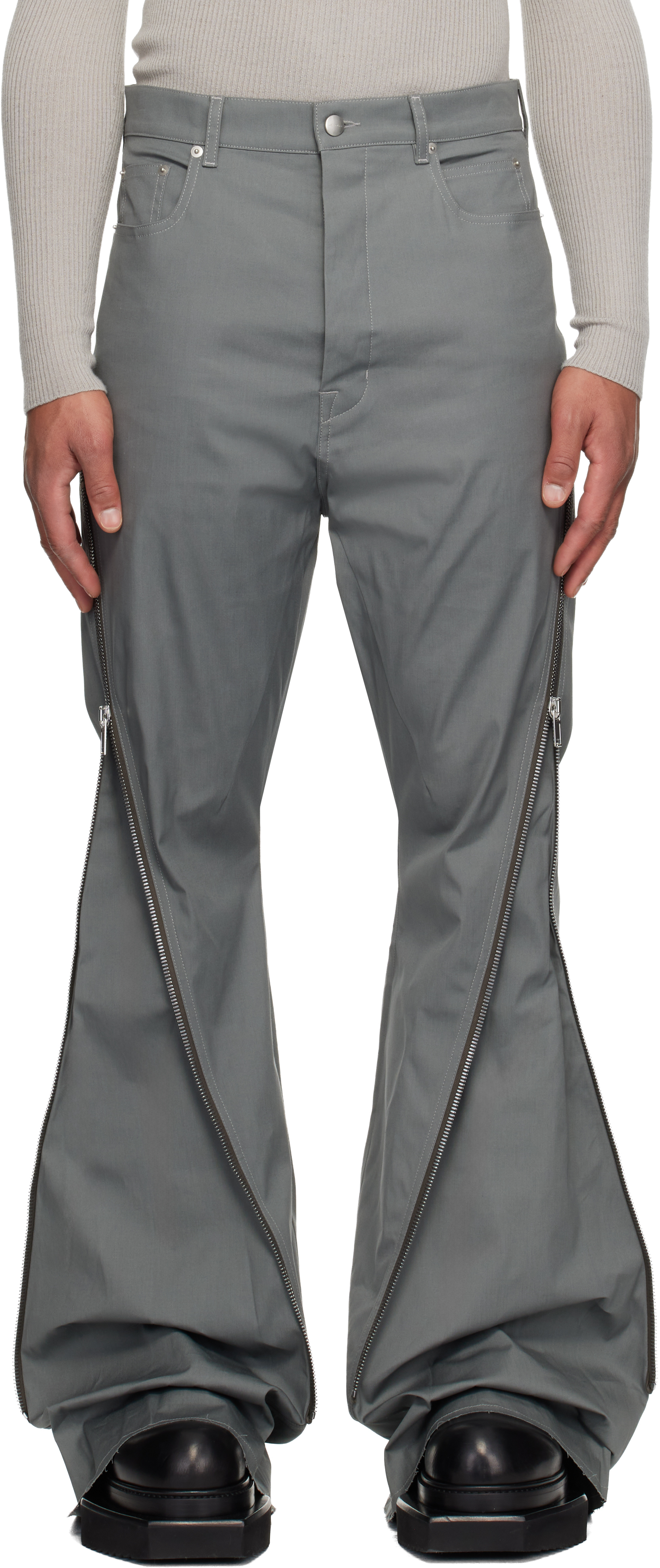 Gray Concordians Bolan Banana Trousers by Rick Owens on Sale