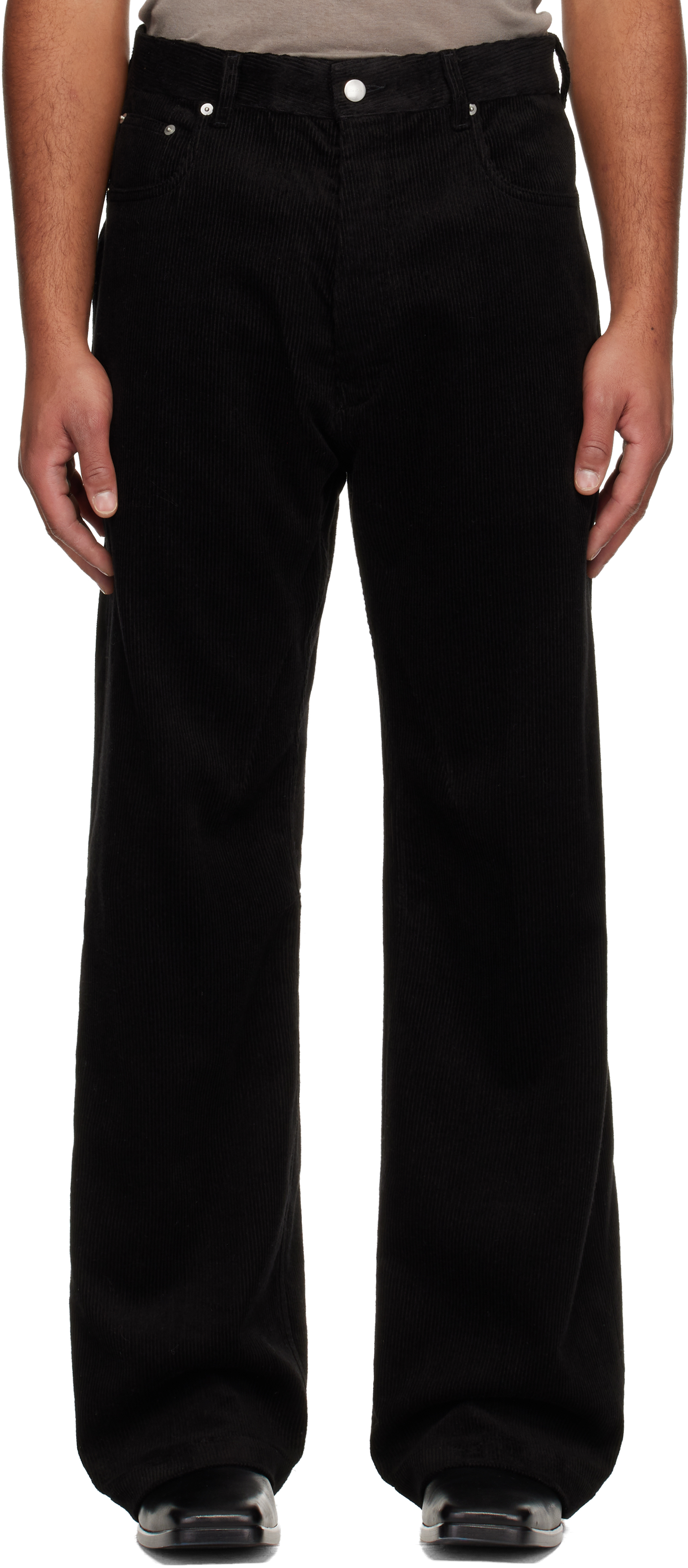Black Concordians Geth Trousers by Rick Owens on Sale