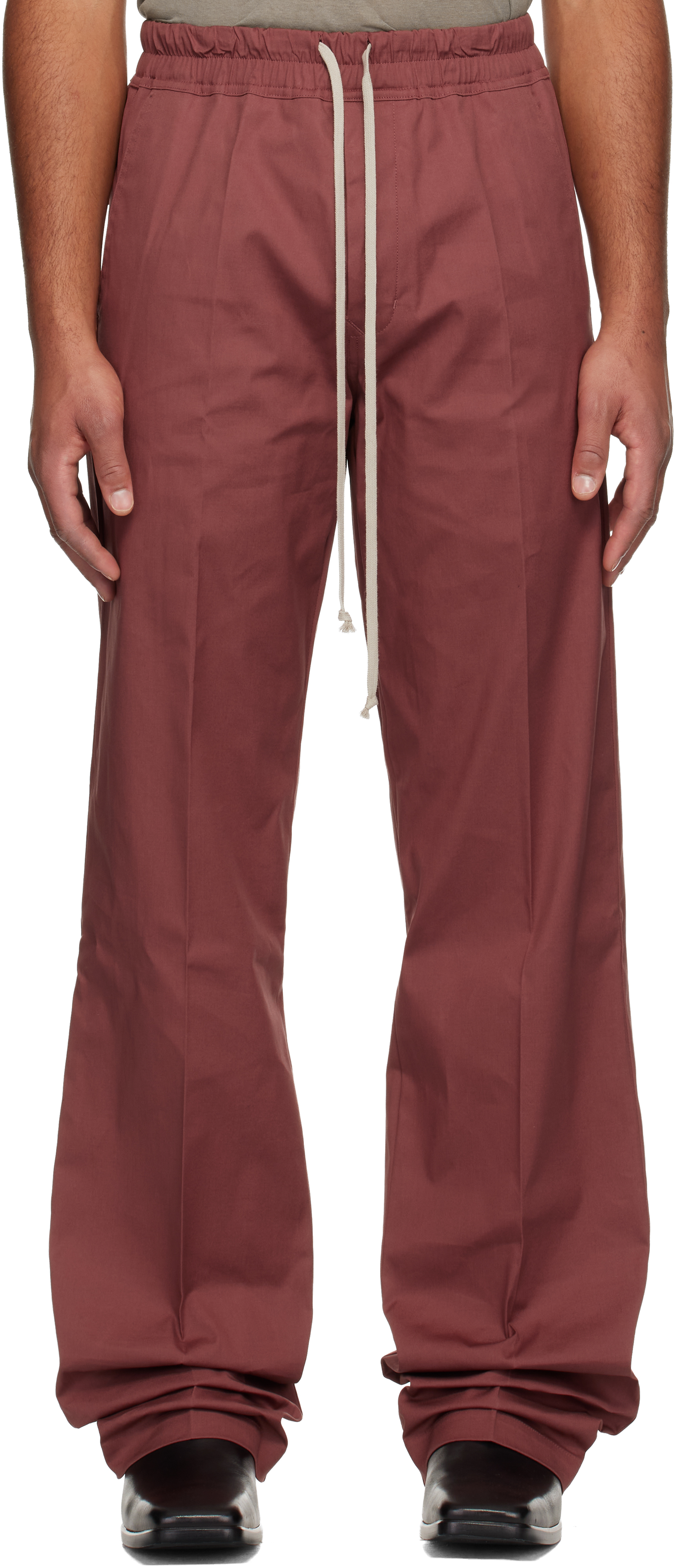 Pink Concordians Dietrich Drawstring Trousers by Rick Owens on Sale