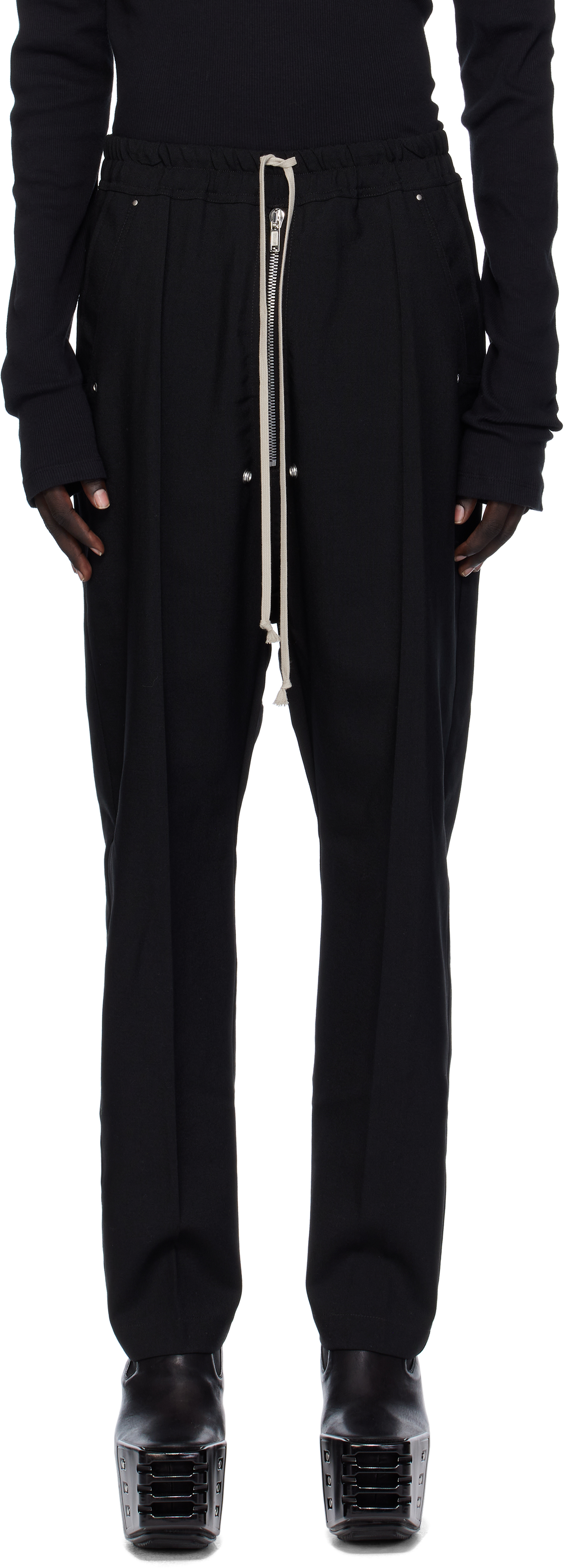 RICK OWENS ブラック Bela トラウザーズ サイズ34 RICK OWENS ブラック Bela トラウザーズ サイズ34 RICK OWENS ブラック