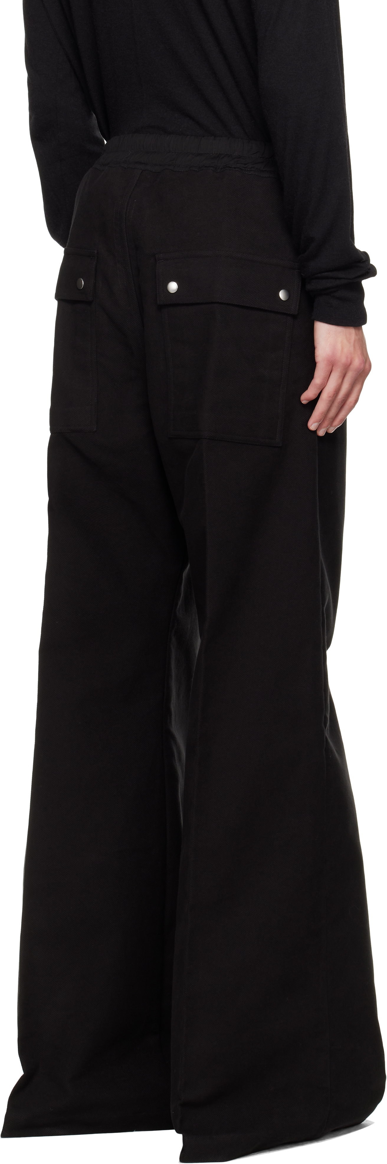 Rick Owens Black Concordians Wide Bela Trousers In Black