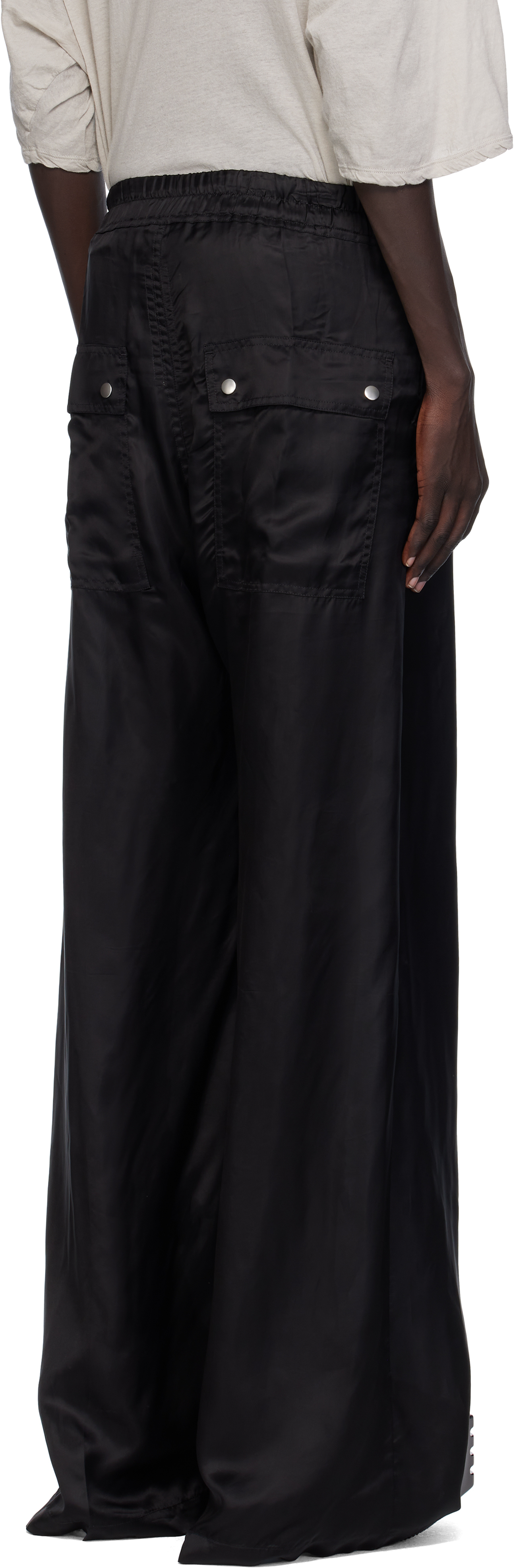 Rick Owens Black Concordians Wide Bela Trousers In Black