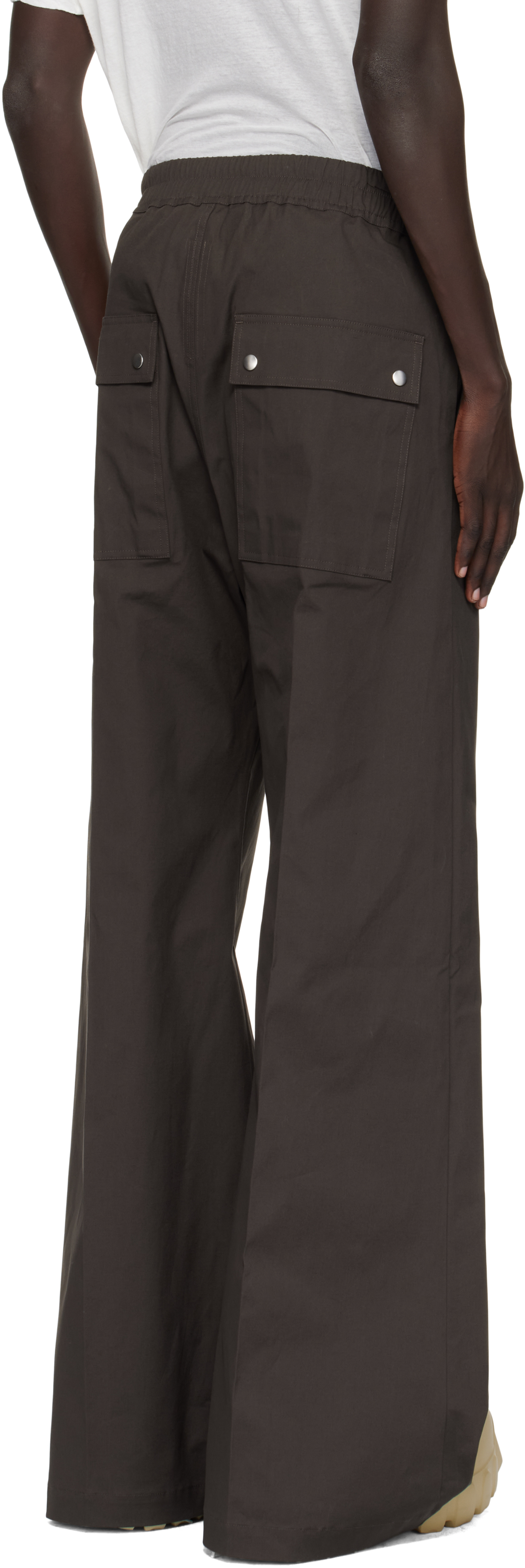 Rick Owens Gray Concordians Wide Bela Trousers In Brown