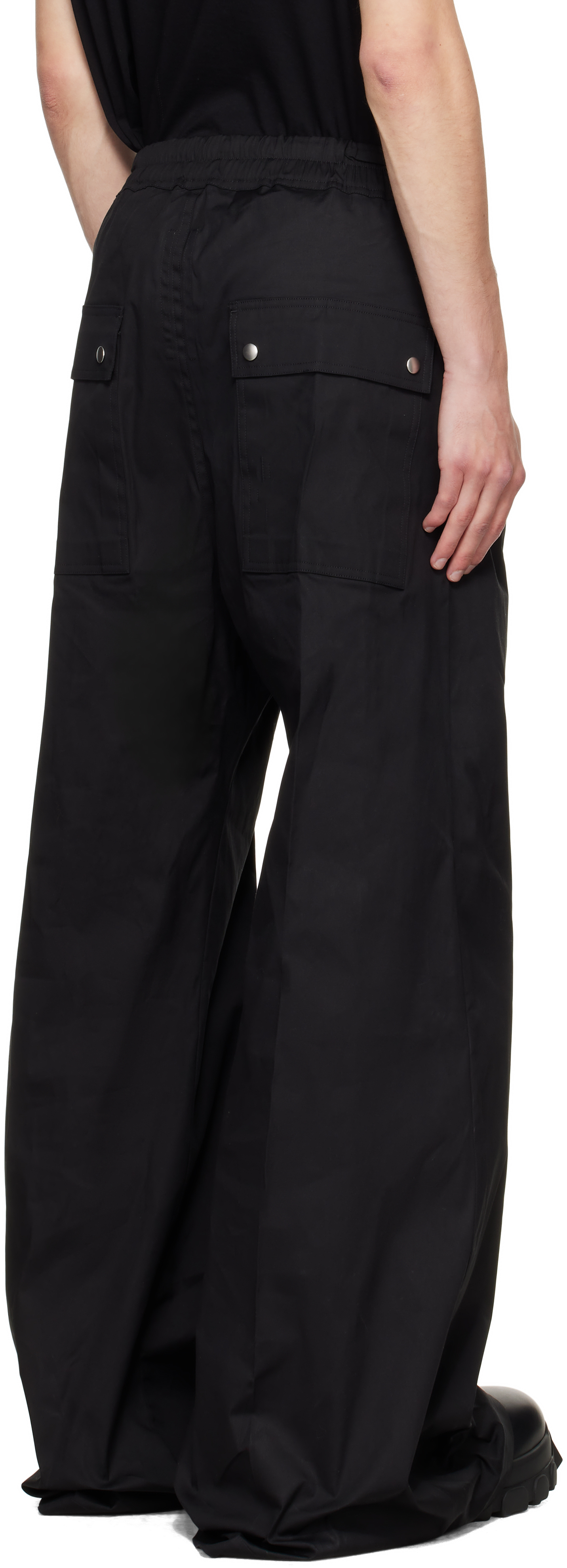 Rick Owens Black Concordians Wide Bela Trousers In Black