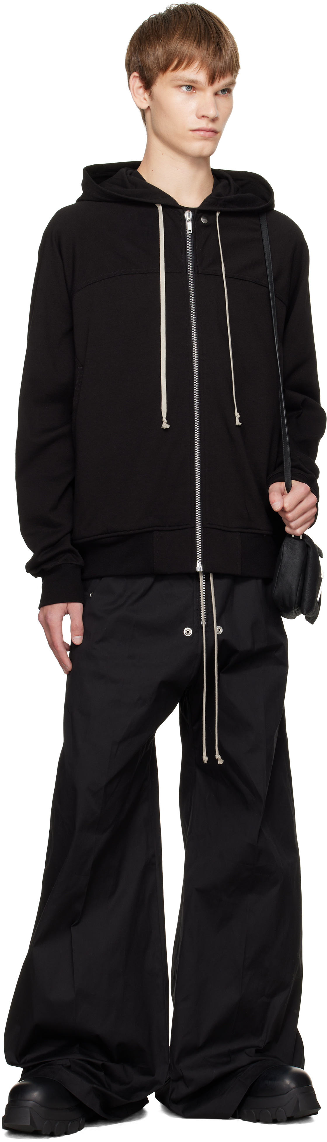 Rick Owens Black Concordians Wide Bela Trousers In Black