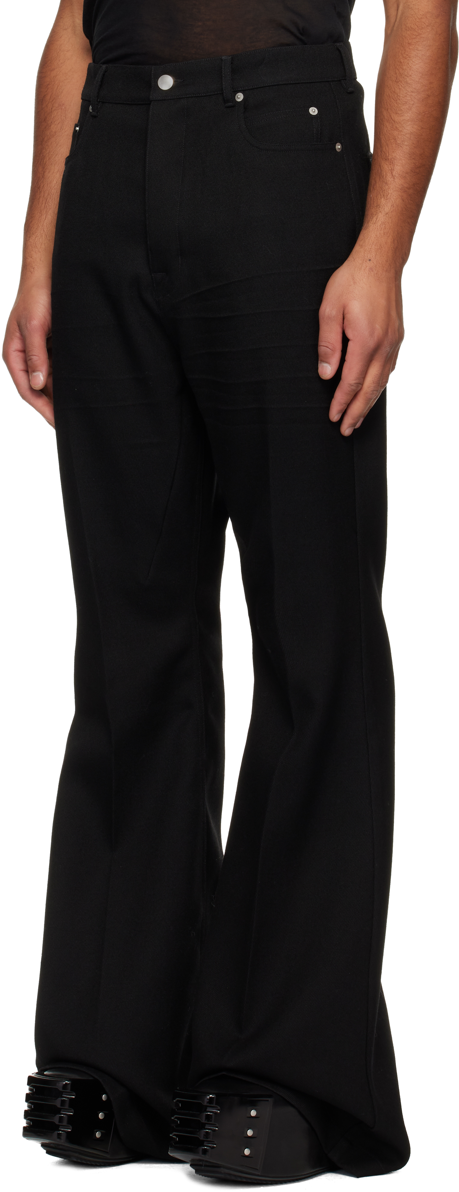 Rick Owens Black Concordians Bolan Trousers In Black