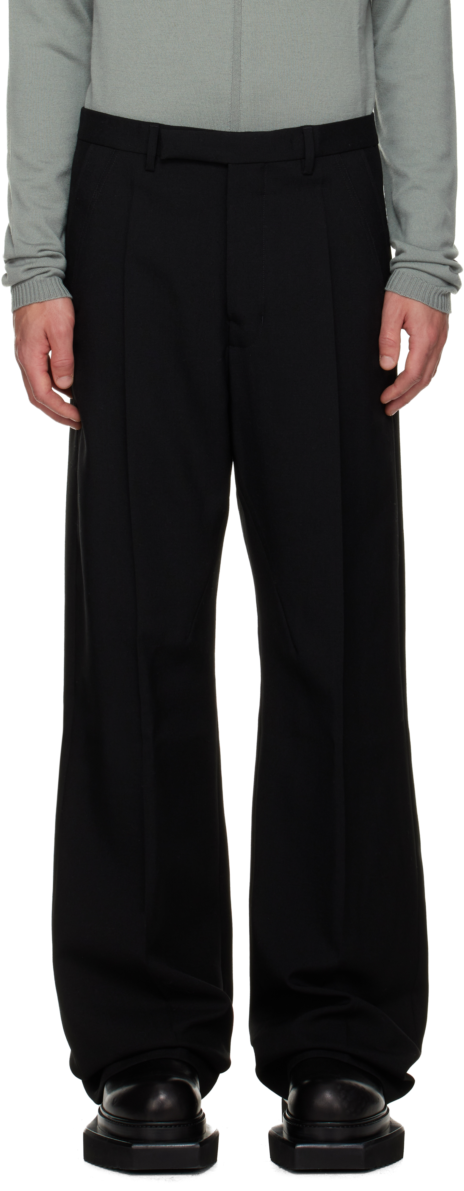 Rick Owens Black Concordians Tailored Geth Trousers In Black