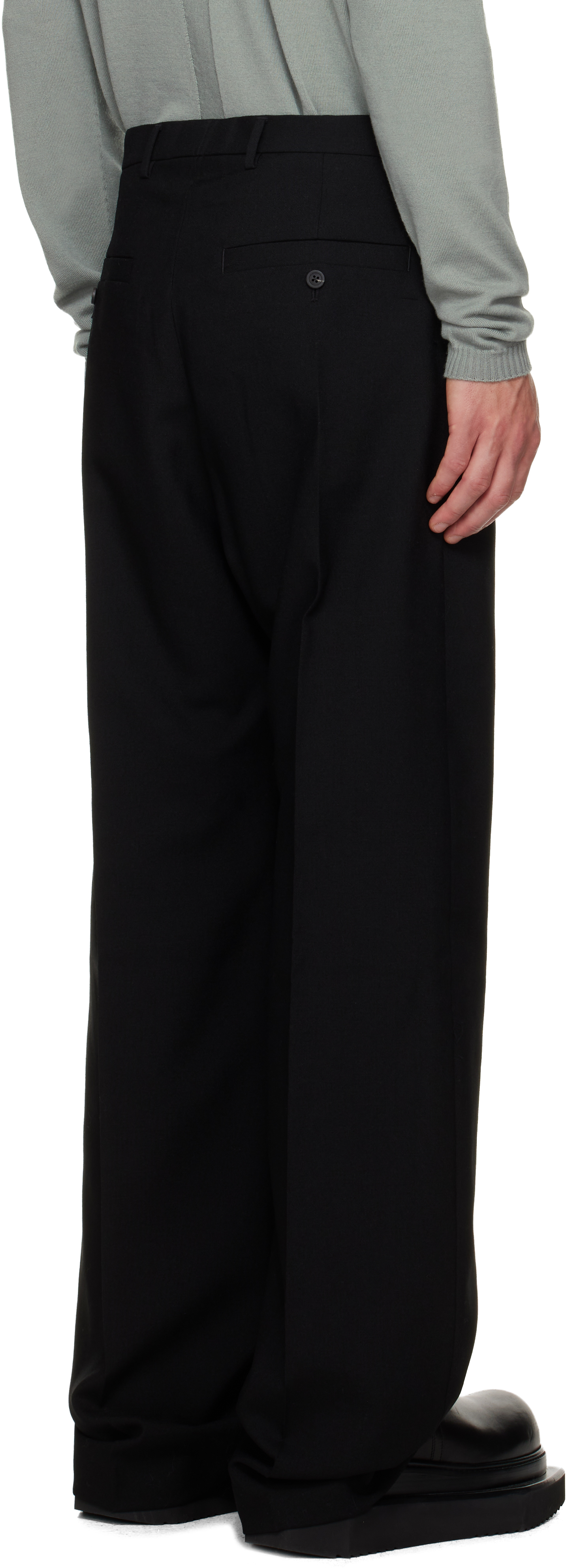 Rick Owens Black Concordians Tailored Geth Trousers In Black