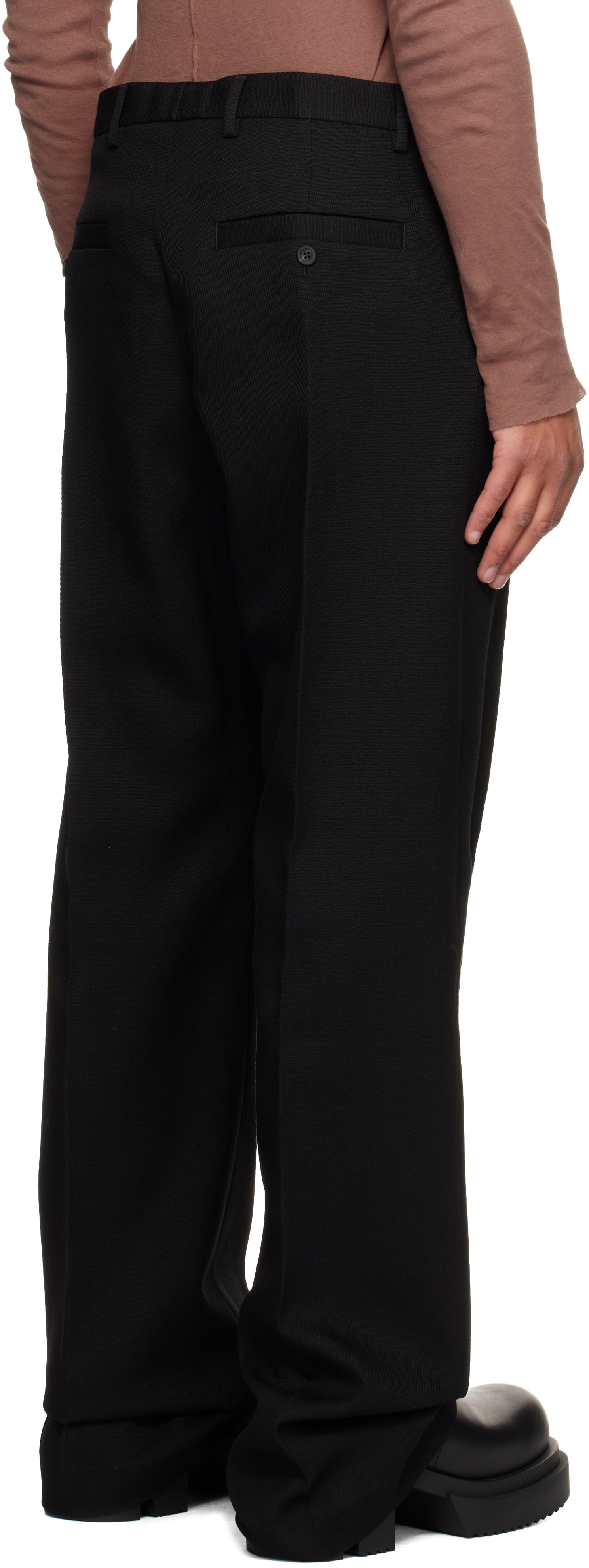 Rick Owens Black Concordians Tailored Geth Trousers In Black