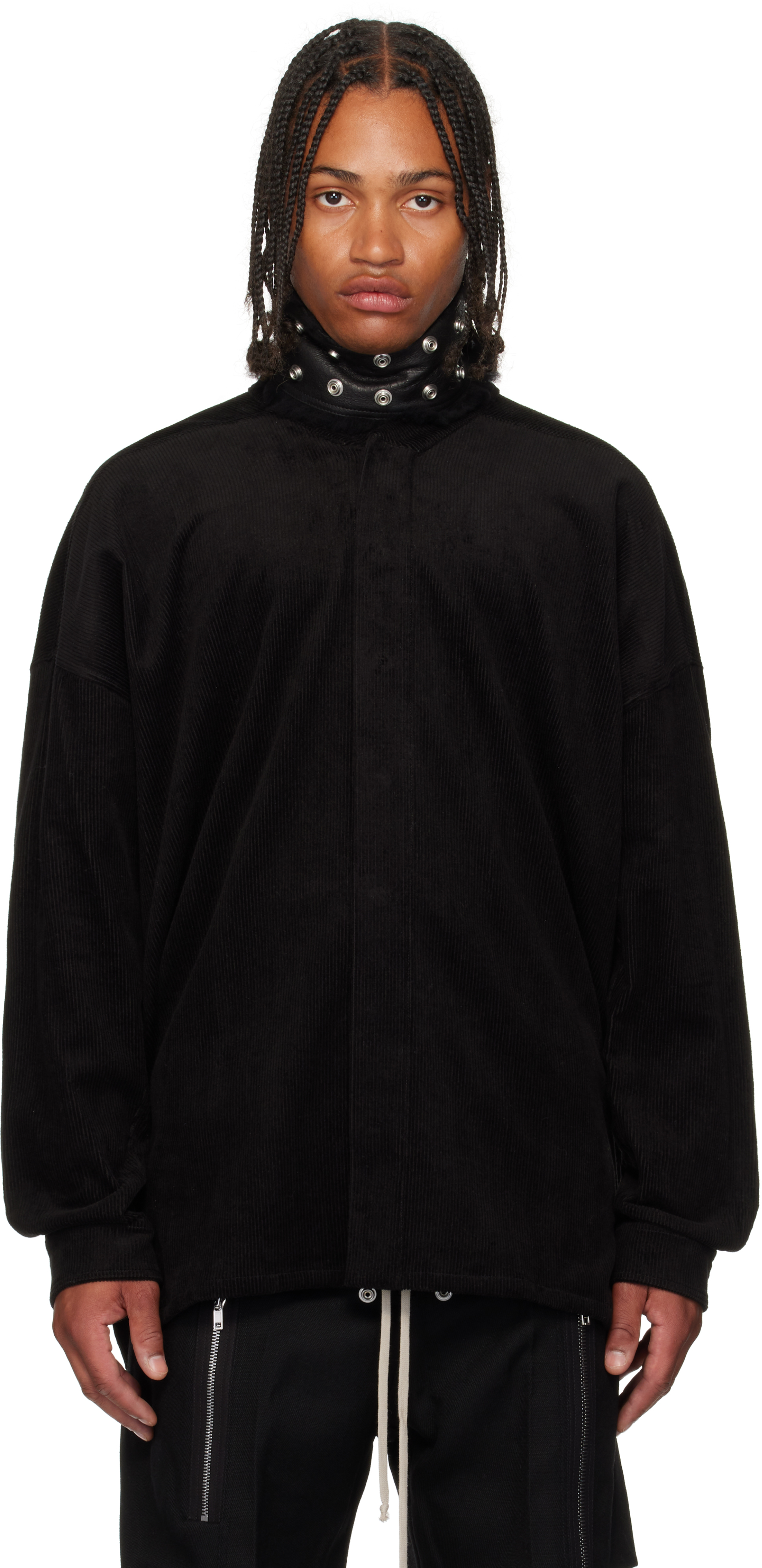 Rick Owens Black Concordians Jumbo Faun Shirt In Black