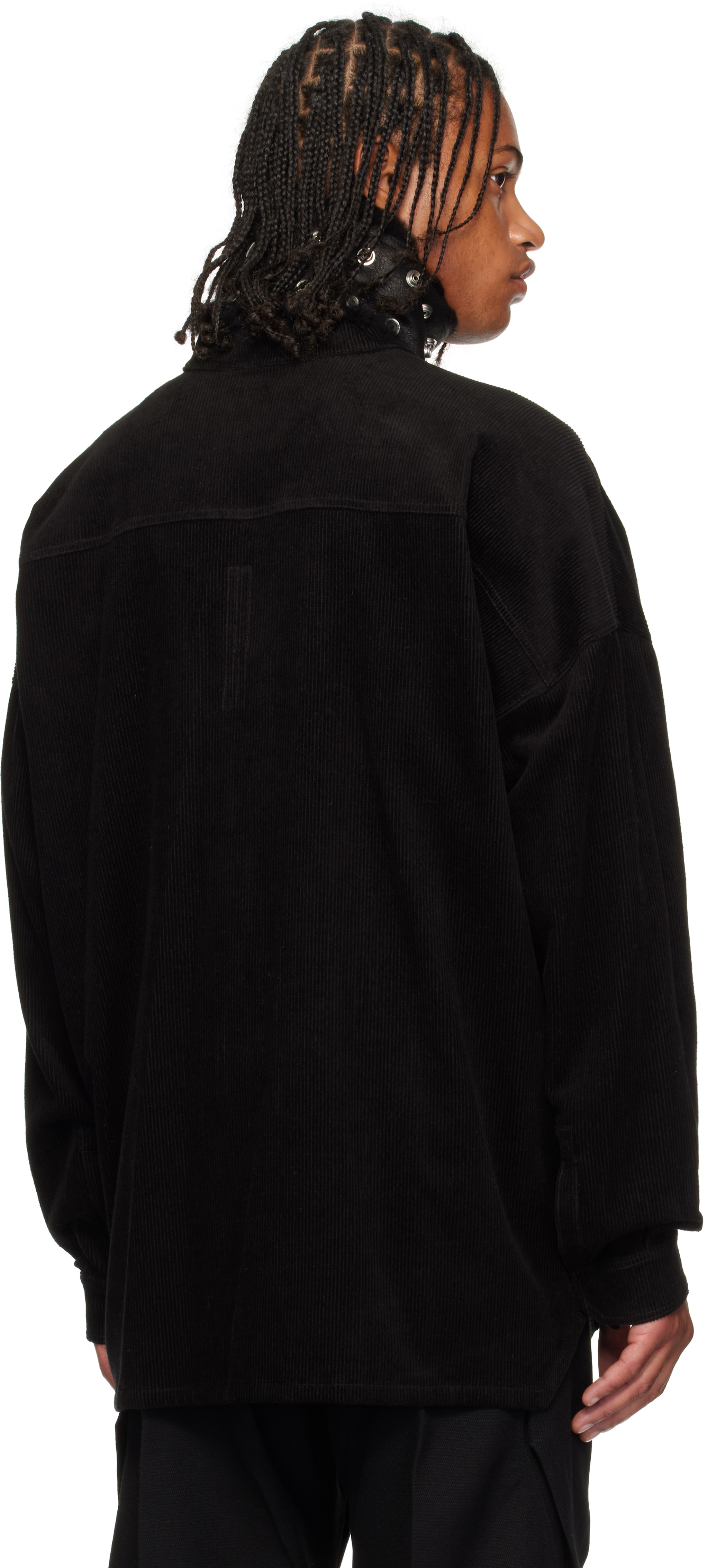 Rick Owens Black Concordians Jumbo Faun Shirt In Black