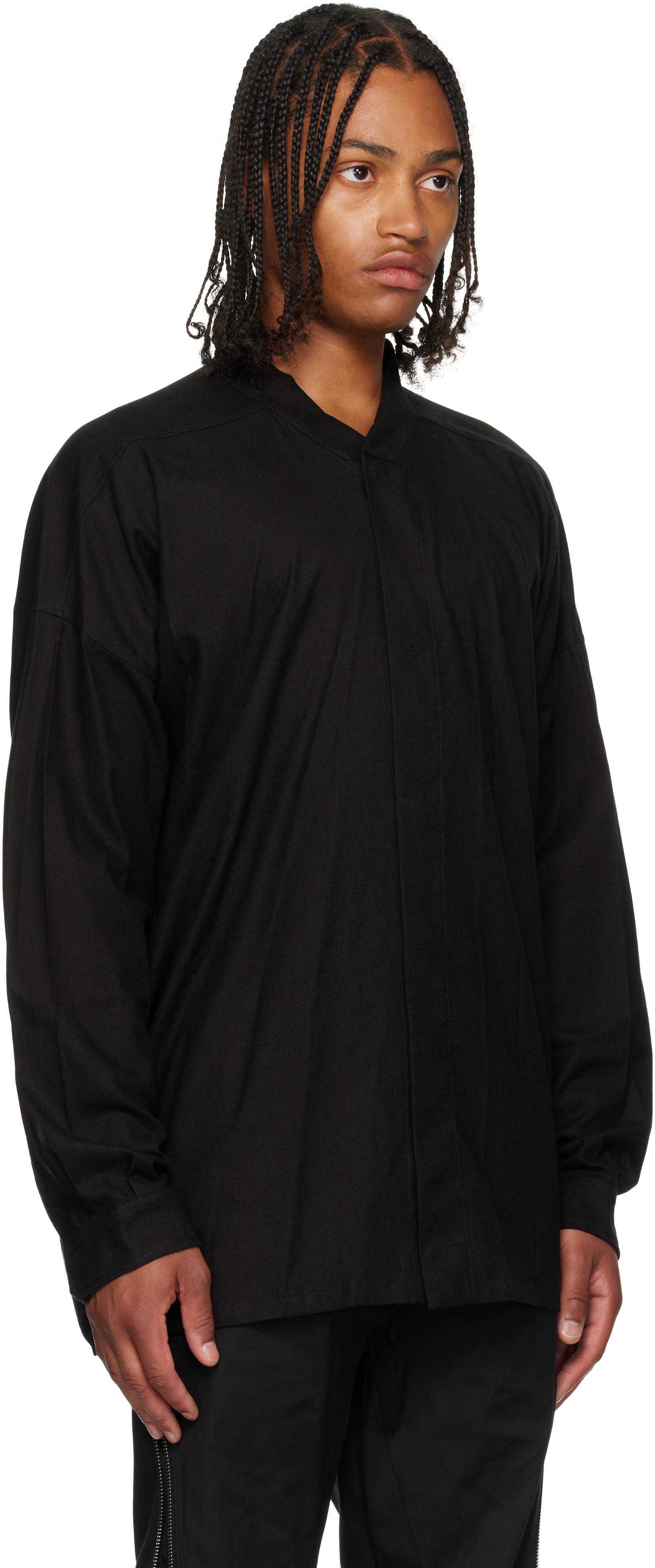 Rick Owens Black Concordians Jumbo Faun Shirt In Black